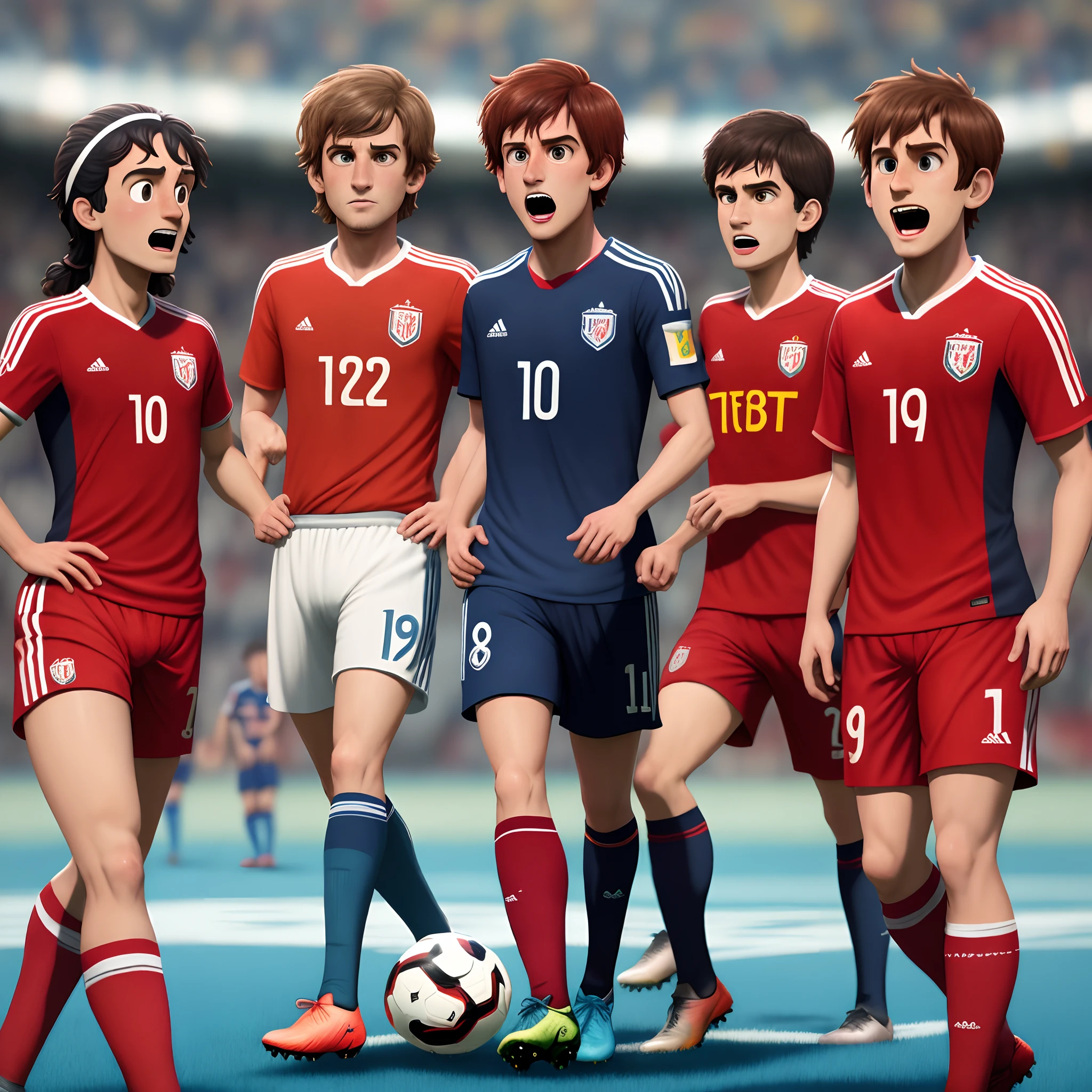 Crear a soccer team pixar. Color red and with