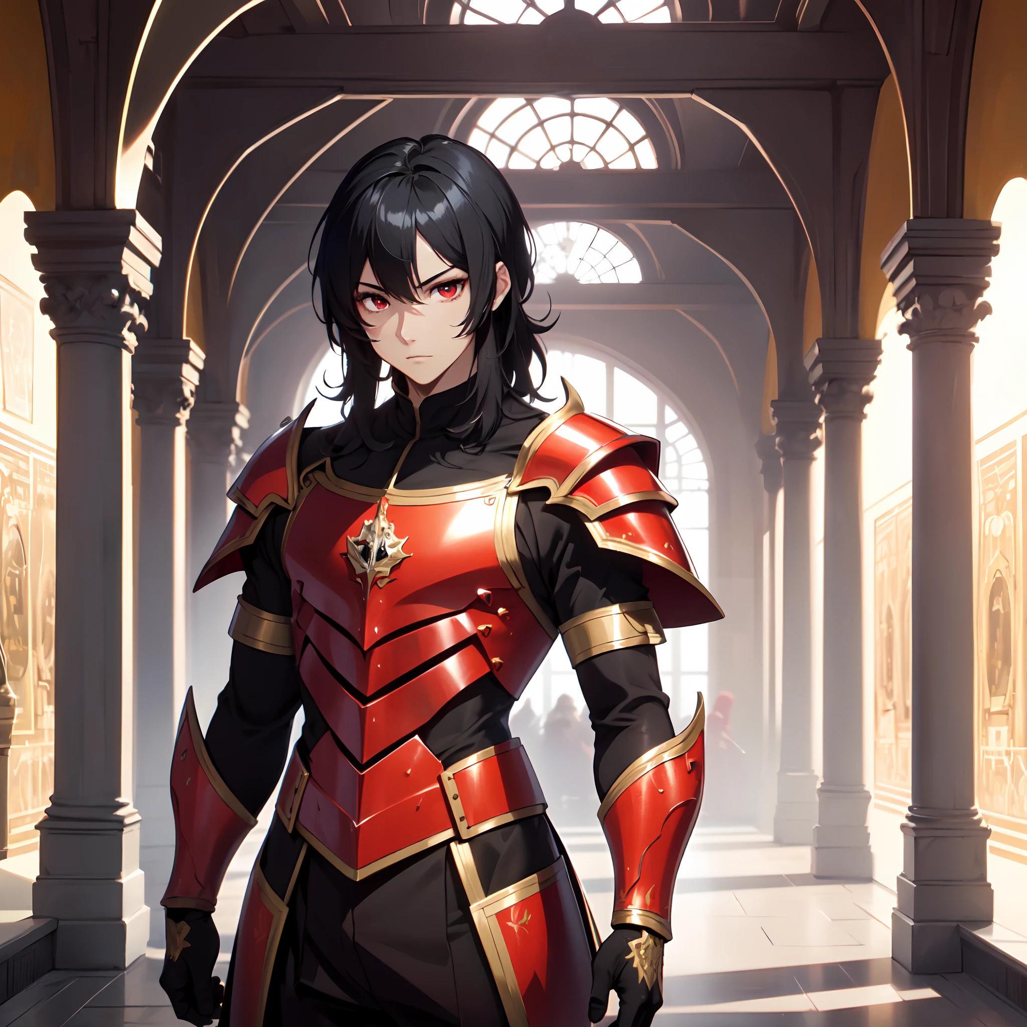 128K Ultra High Definition,
128K Ultra High Quality,
128K Ultra High Resolution,
Best Definition,
Best Quality,
Best Resolution,
Perfectly Detailed,
Perfectly Designed,
Extremely Detailed,
Extremely Designed,
Hyper Detailed,
Hyper Definition,
Hyper Quality,
Hyper Resolution,
Masterpiece,
(((Anime))),
Body Shot,
(((Boy))),
Handsome,
Muscular Body,
(((Black Mid Hair))),
(((Red Eyes))),
(((Hyper Detailed & Perfectly Designed With Ultra High Quality Red Warlord Armor))),
(((Inside Of Medieval Royal Palace Background Scenery))),