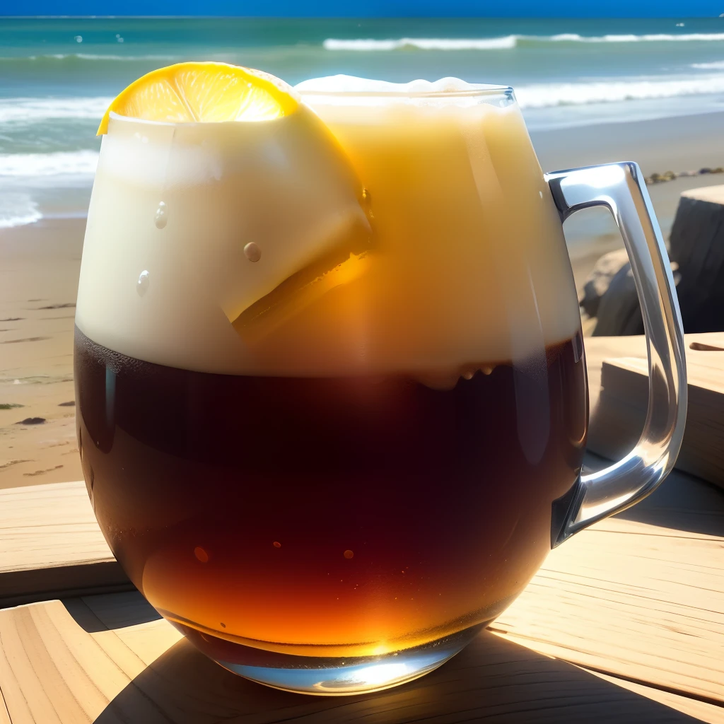 Foto de uma cerveja sttela na praia