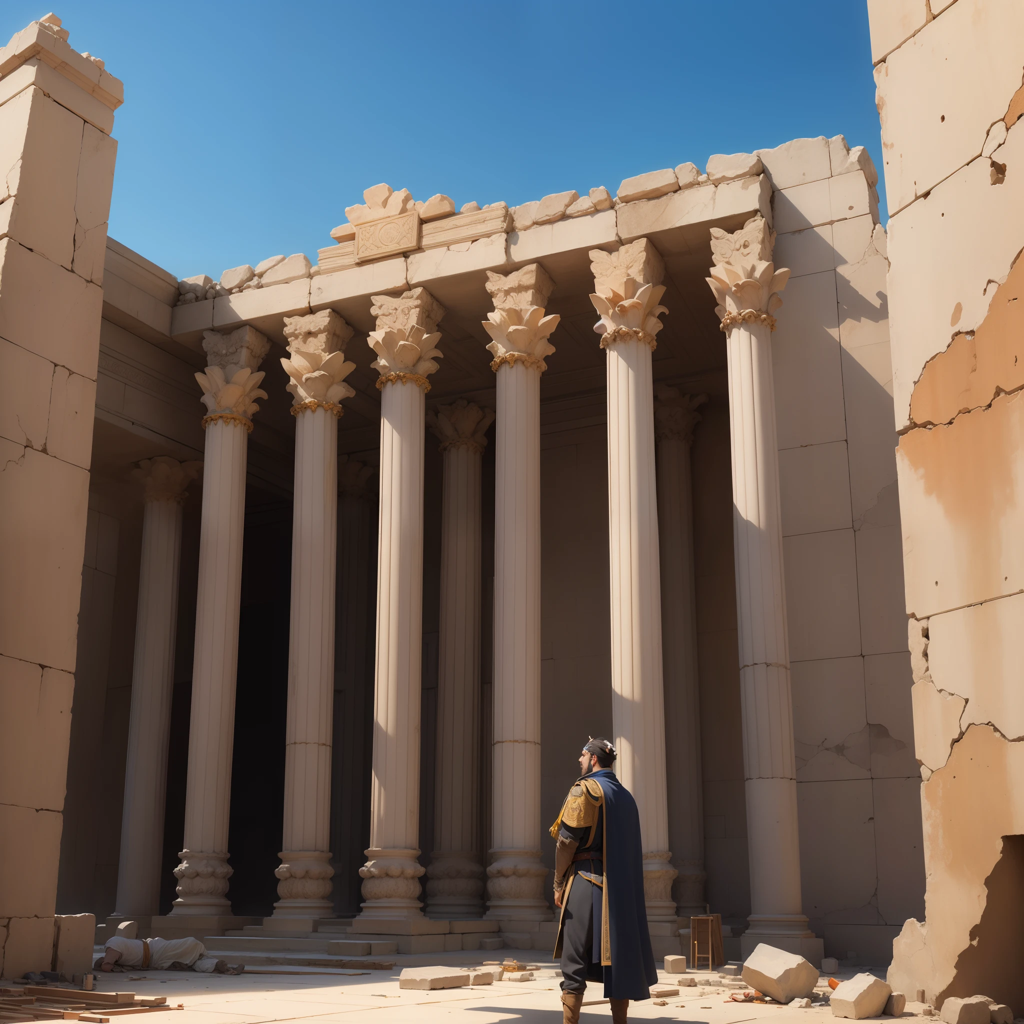 Harim the son of abiff, the Chief architect of king Solomon's temple, a freemason monitoring the construction of the temple in the 800bc