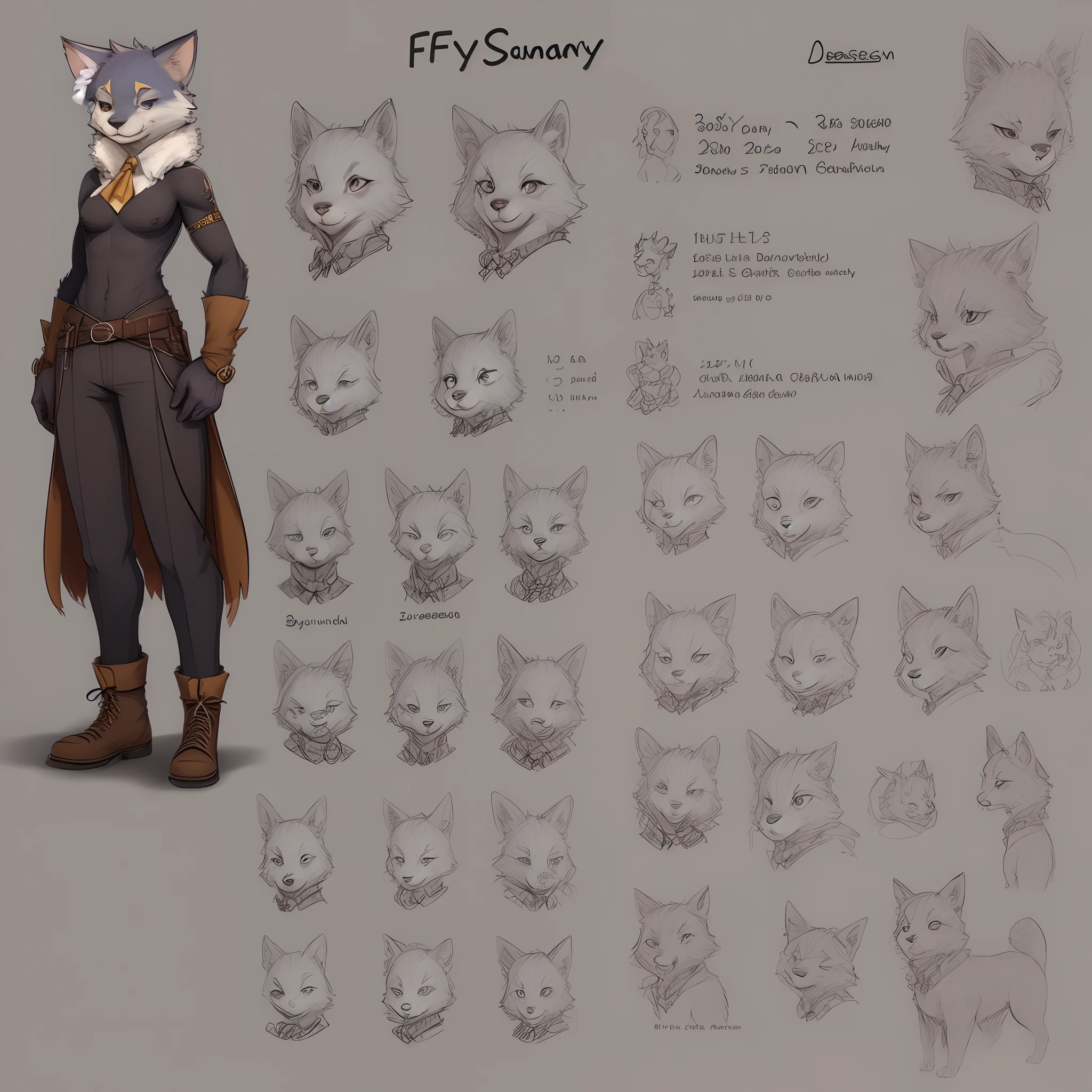 Furry adoptable character sheet