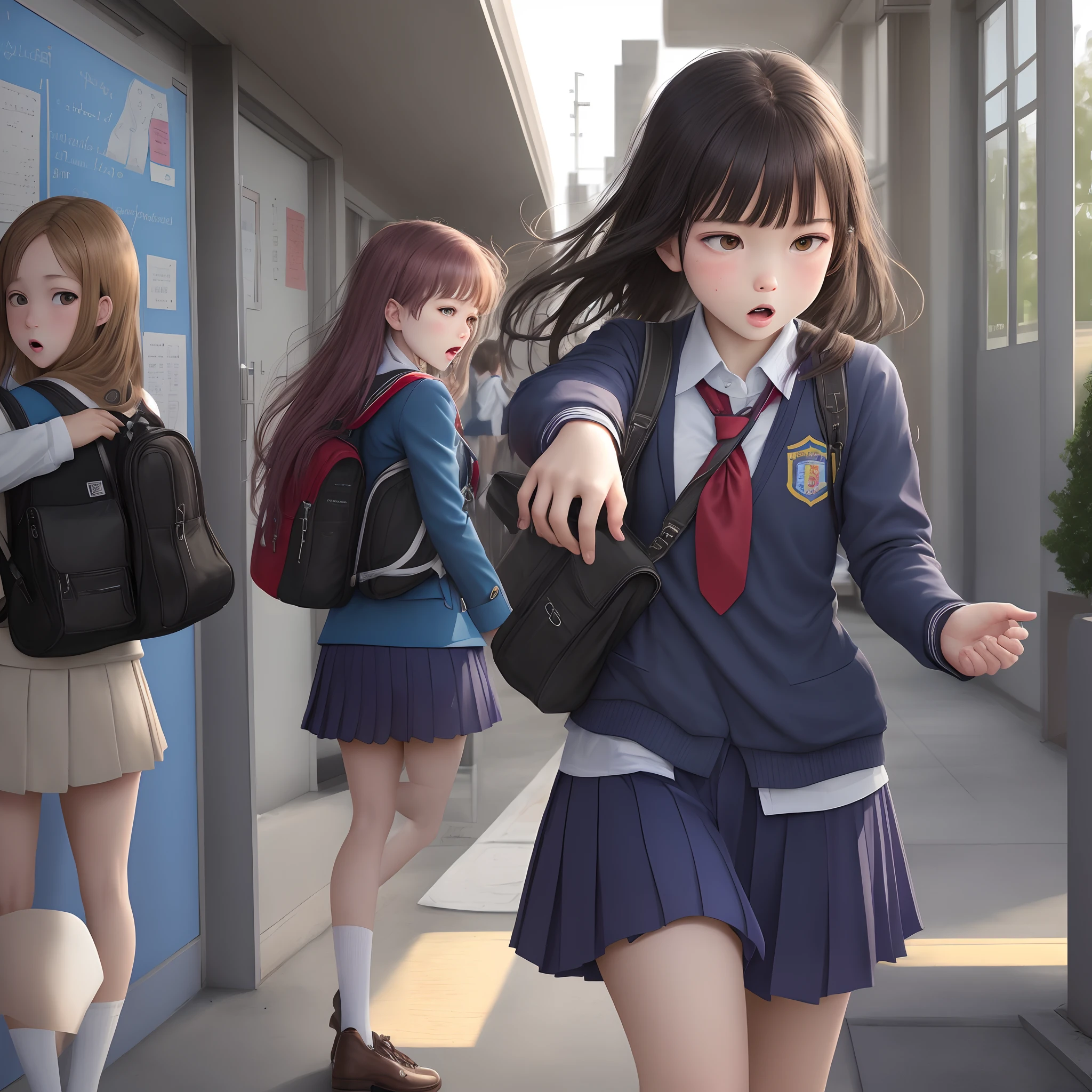 Anime school girl getting gang raped