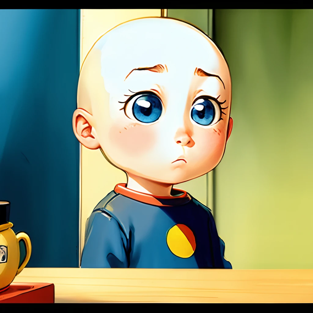 Mugshot of cartoon character calliou