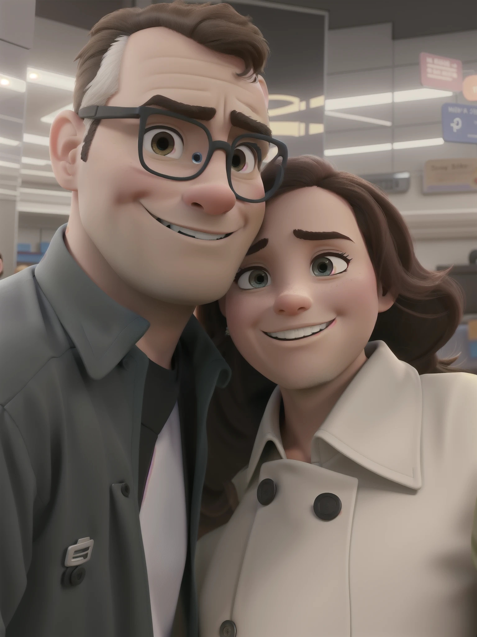 romantic couple, igual aos filmes Disney Pixar