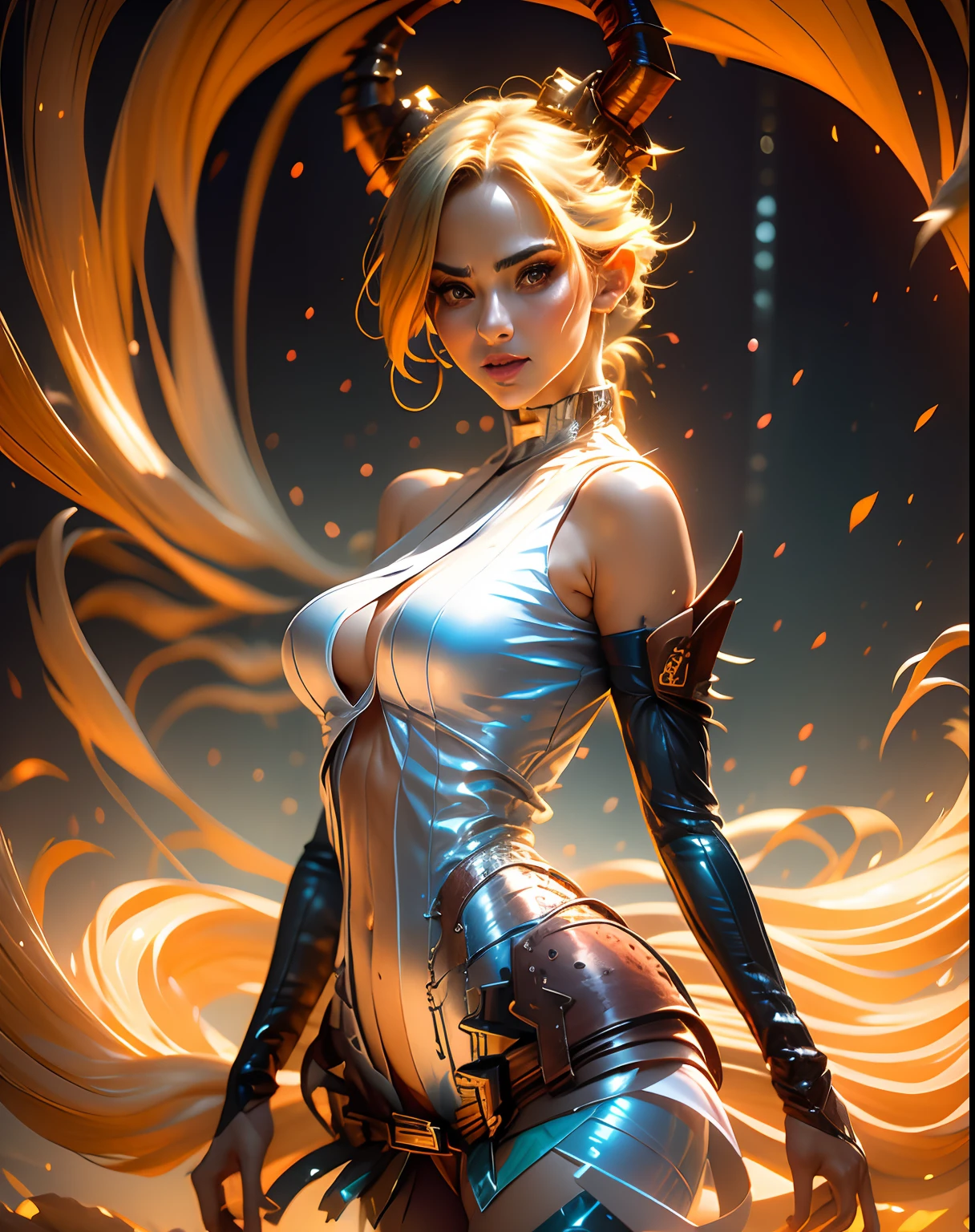 Chica maga oscura domadora de dragones legendario , en el reino de los cielos, ardiente entre nubes y rayos de sol a su alrededor. Pose sejustiva sexy y inocente seductora.