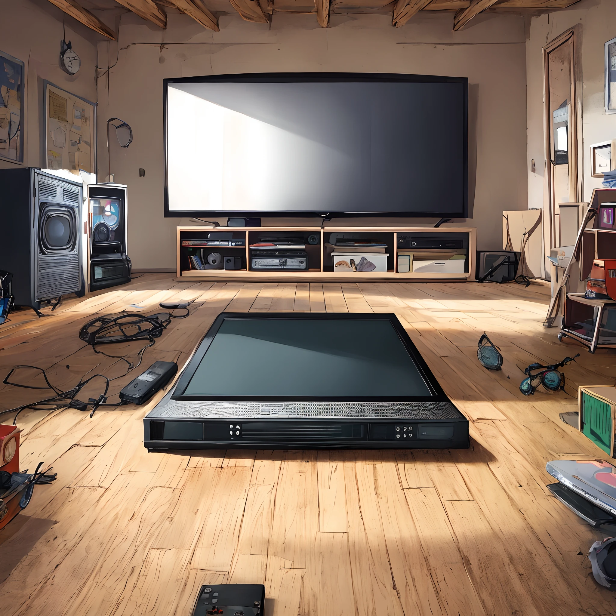 Tv dropped in the middle of the room