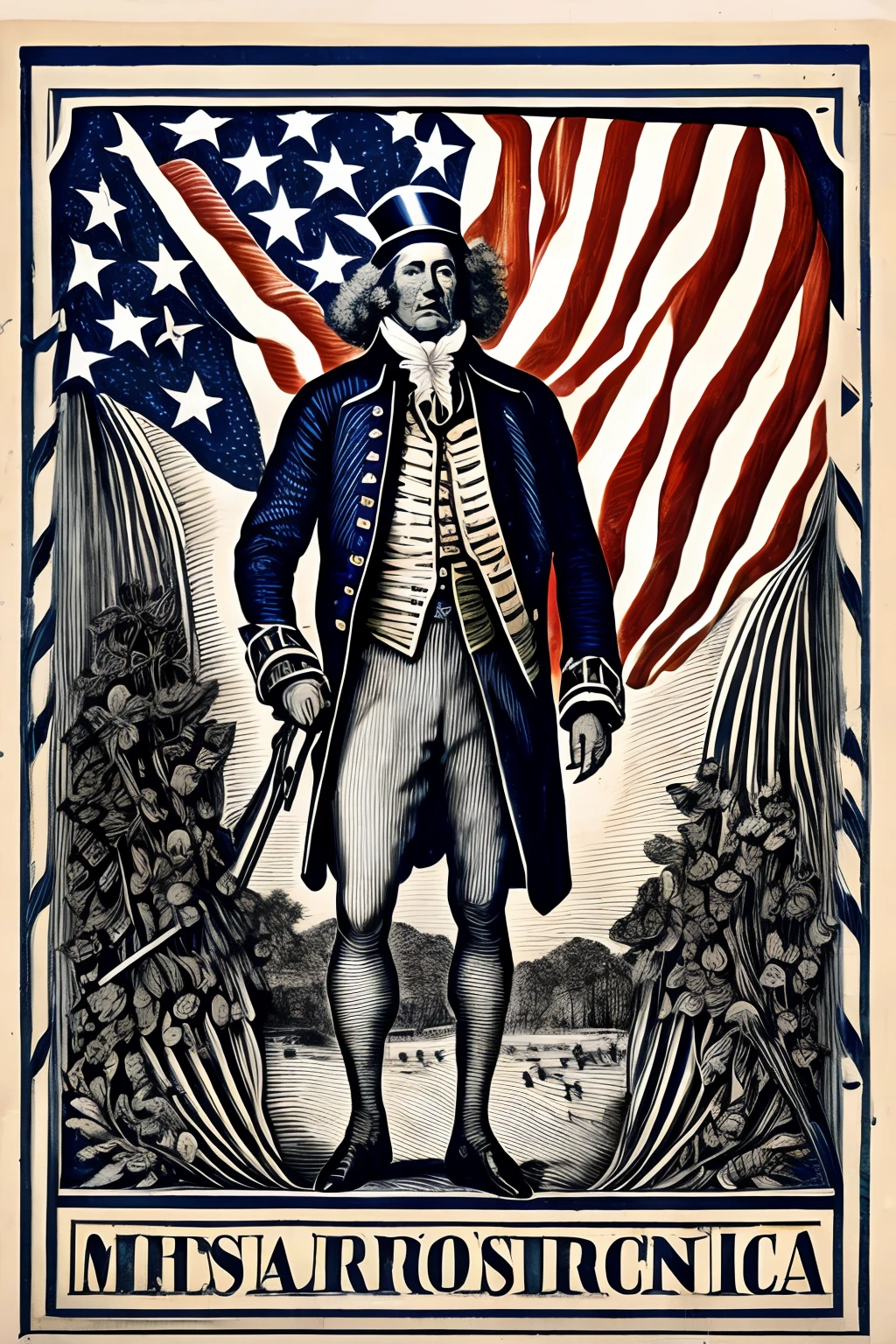 1776 patriot with lots of american pride