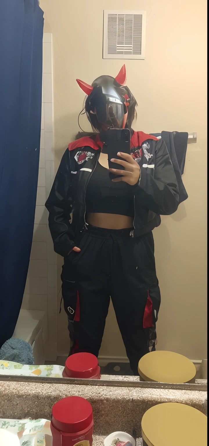 Slim girl taking selfie