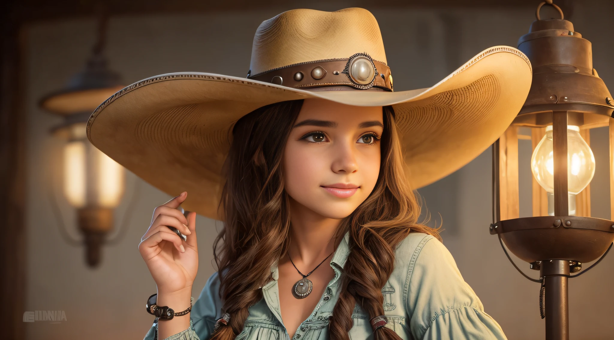 Girl in a cowboy hat holding a flashlight, segurando uma lanterna, vaqueira, Menina sob lanterna, Cowgirl ocidental, vestido como um xerife ocidental, vaca-Menina, jovem Menina em roupas steampunk, Female cowgirl, Menina, Directed by: Linda Sutton, barnet, Uplighting, foto da Menina, wearing a cowboy hat, next gen, retrato Menina robusta