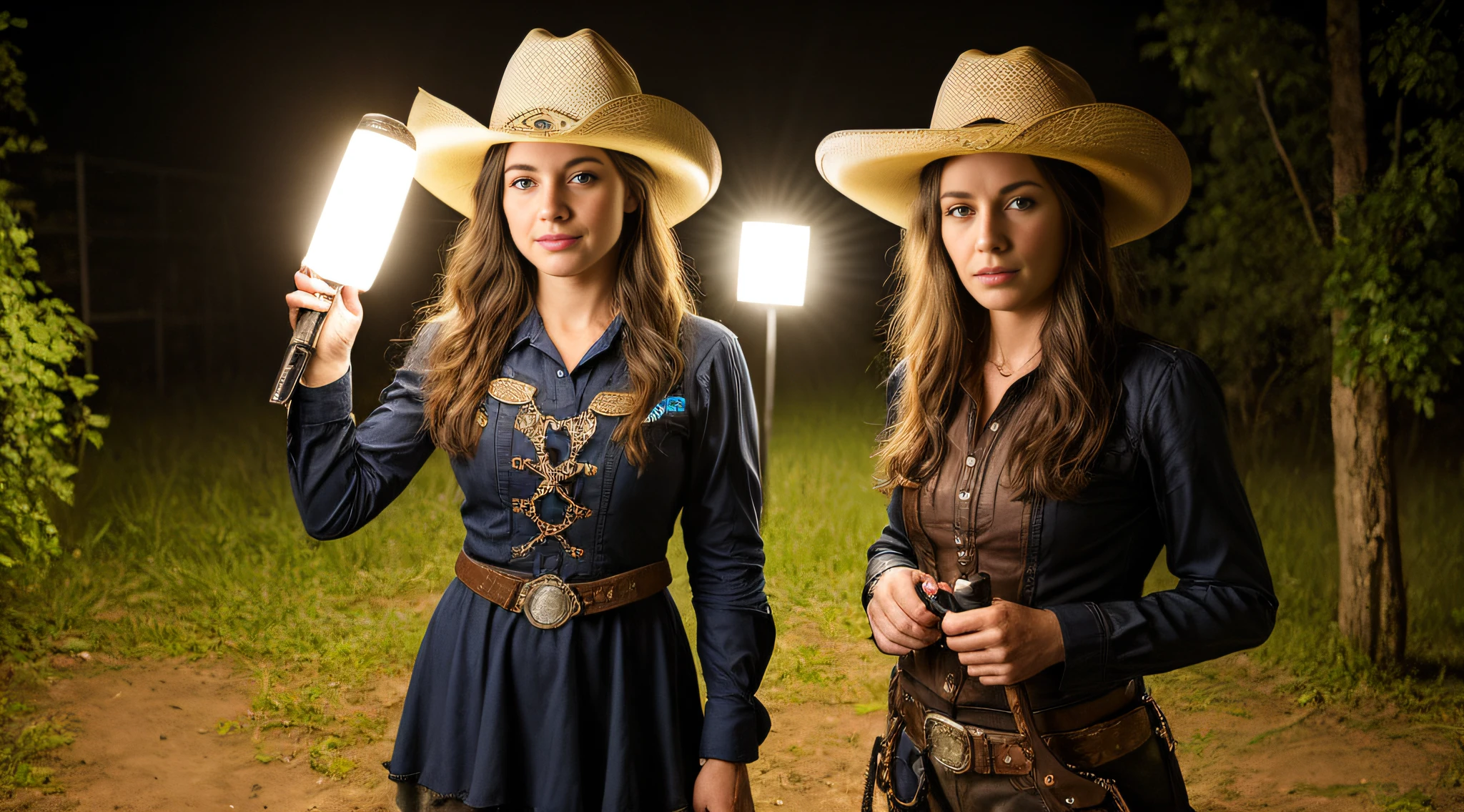 Girl in a cowboy hat holding a flashlight, segurando uma lanterna, vaqueira, Menina sob lanterna, Cowgirl ocidental, vestido como um xerife ocidental, vaca-Menina, jovem Menina em roupas steampunk, Female cowgirl, Menina, Directed by: Linda Sutton, barnet, Uplighting, foto da Menina, wearing a cowboy hat, next gen, retrato Menina robusta