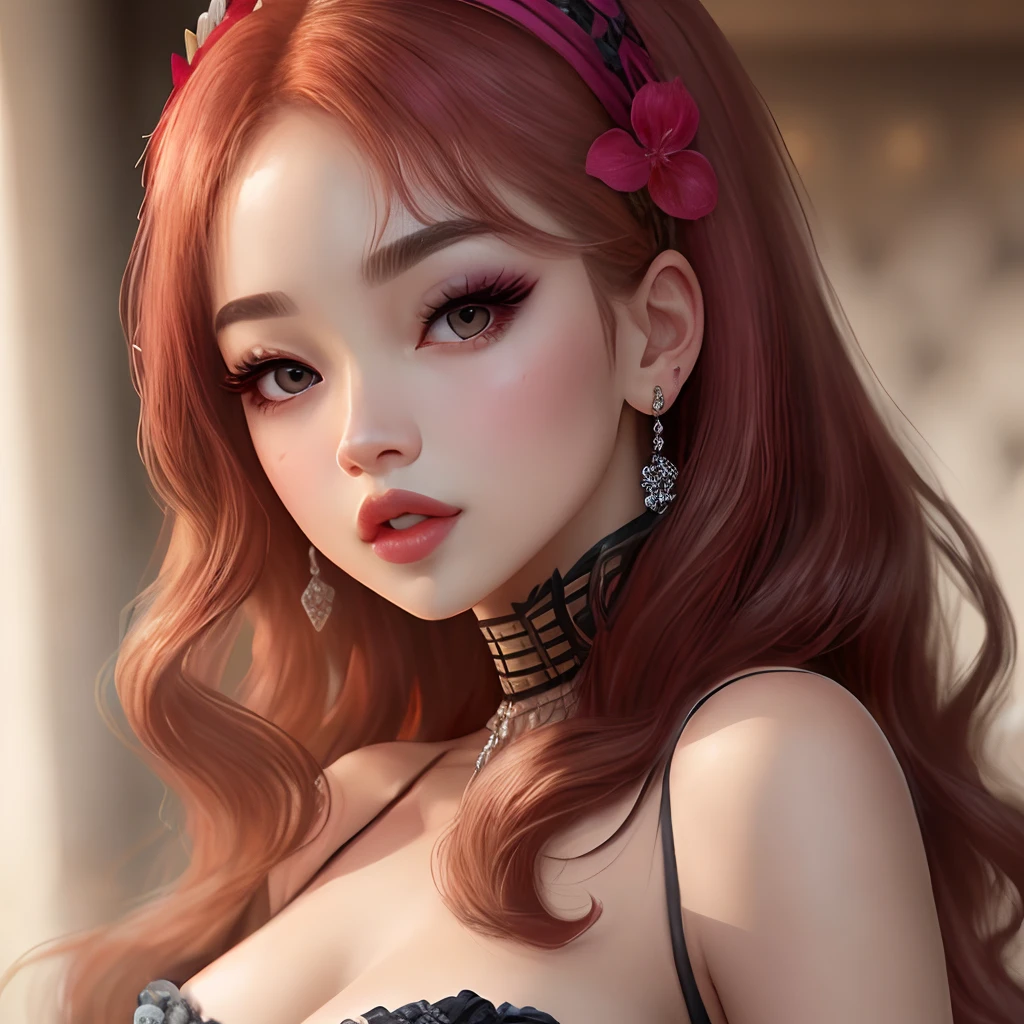 Jennie de Blackpink con ojos grandes y labios gruesos