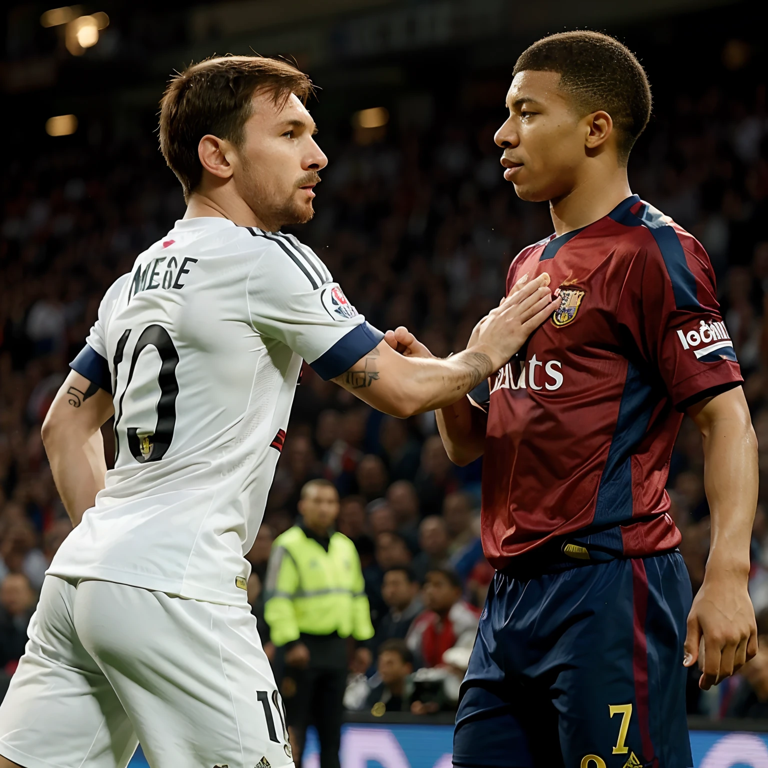 Lionel Messi slapping Mbappe