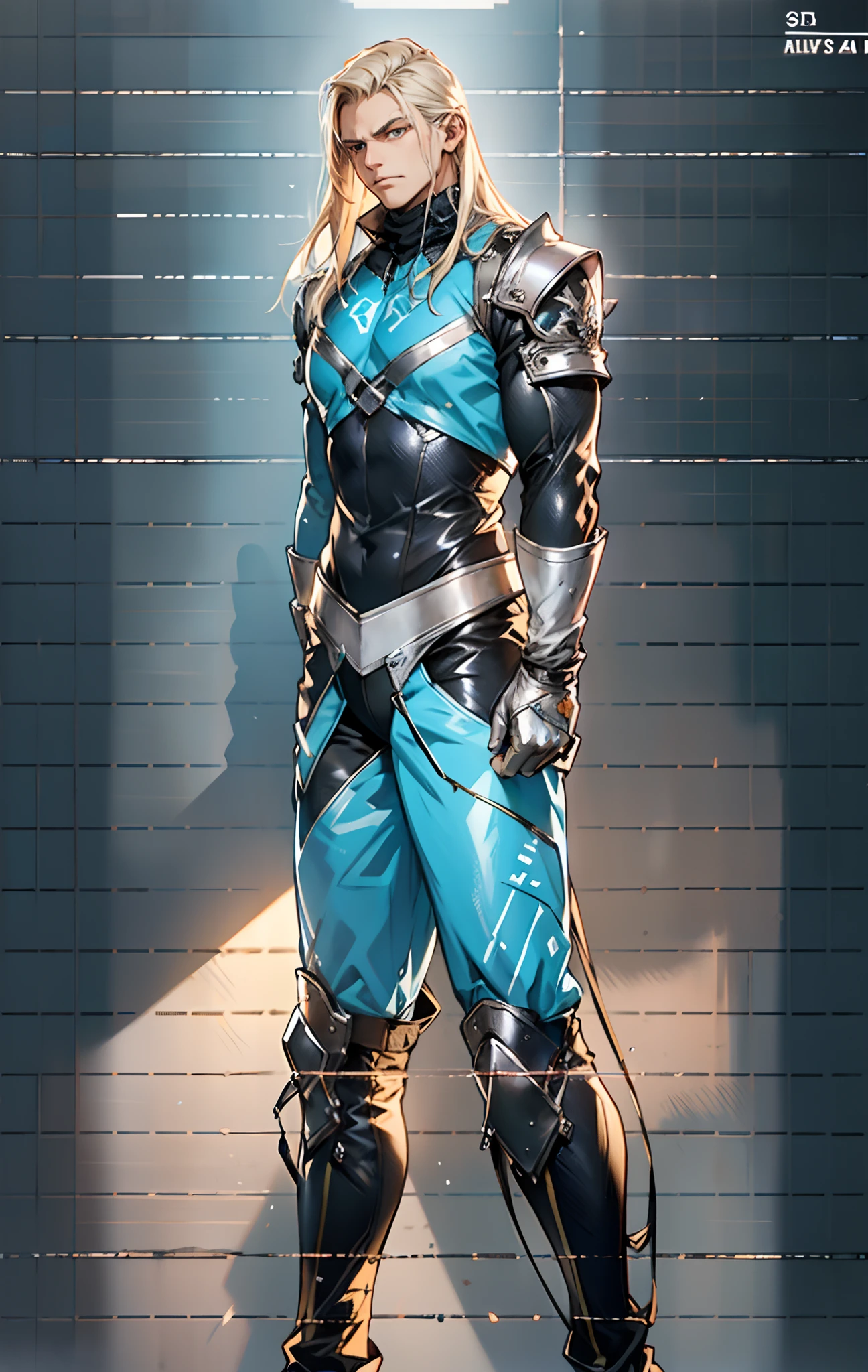 A middle-aged man, long platinum-blond hair, neatly combed hair, a square face, a serious expression, sharp eyes, tall figure, a dark fantasy-realistic style bodysuit, short sleeve, a silver-white chestplate, gloves with metal accessories, three metal blades extending from the gloves, tight-fitting pants that match the bodysuit, silver-white metal shin guards, boots, the background is a mountain forest at night, with falling leaves, this character embodies a finely crafted fantasy-realistic style assassin in anime style, characterized by an exquisite and mature manga illustration art style, high definition, best quality, highres, ultra-detailed, ultra-fine painting, extremely delicate, professional, anatomically correct, symmetrical face, extremely detailed eyes and face, high quality eyes, creativity, RAW photo, UHD, 8k, Natural light, cinematic lighting, masterpiece-anatomy-perfect, masterpiece:1.5