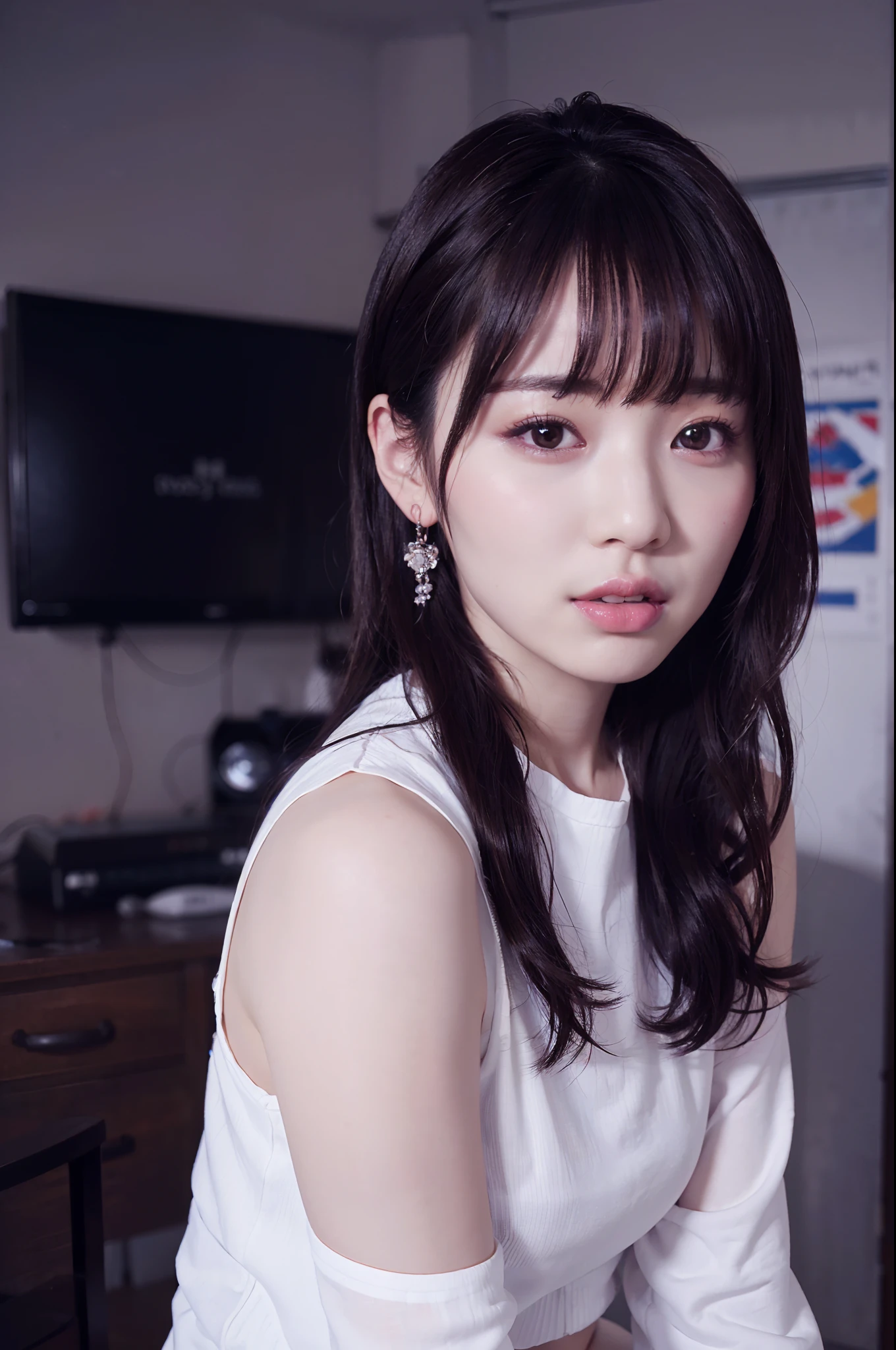 (8k, RAW photo, best quality, masterpiece:1.2), (realistic, photo-realistic:1.37),1girl,(Kpop idol), (aegyo sal:1),cute, indoors,