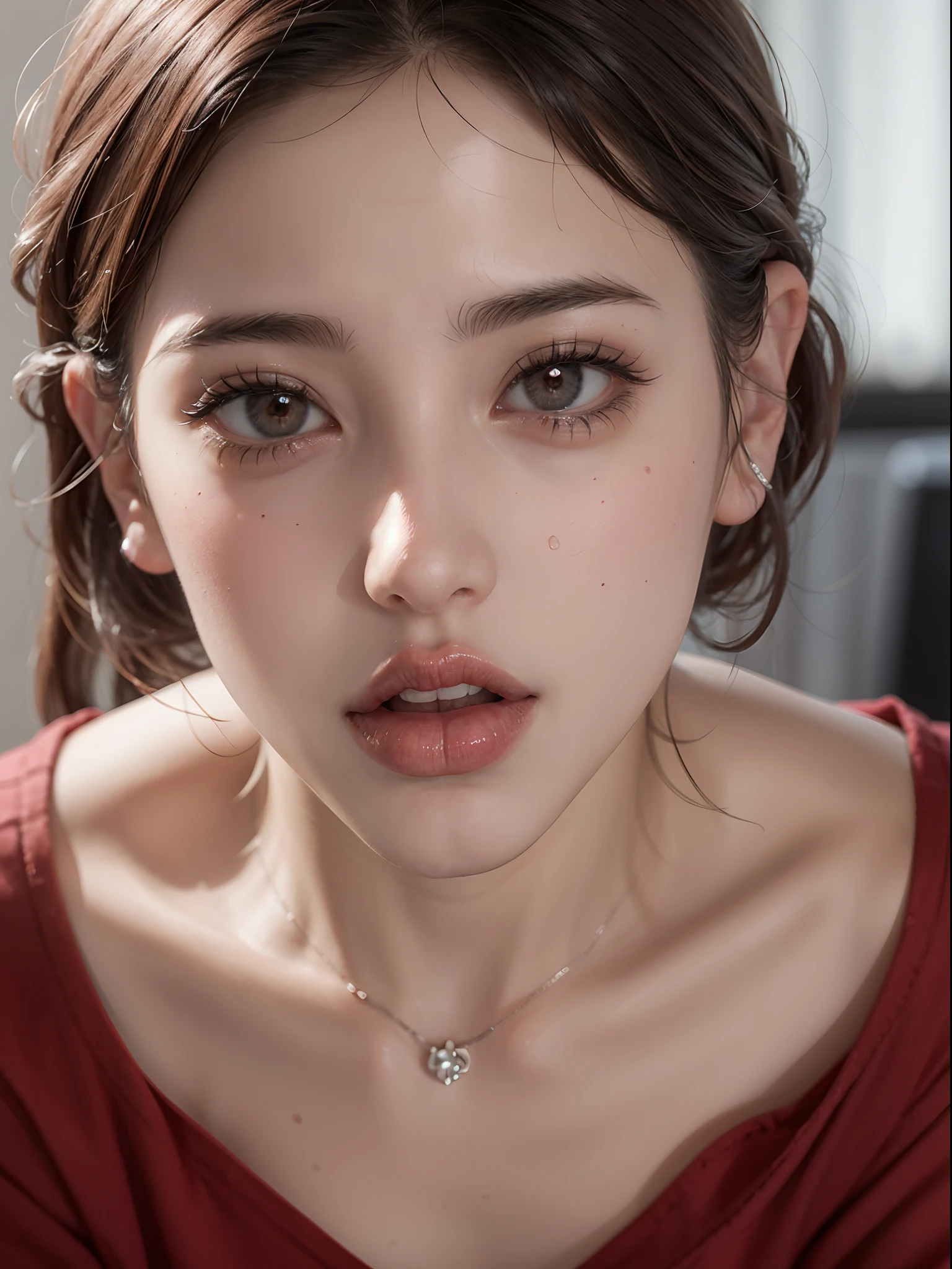 One side of the woman's mouth、tongue Licking around 1In Peestan Plump lips Best Quality a picture