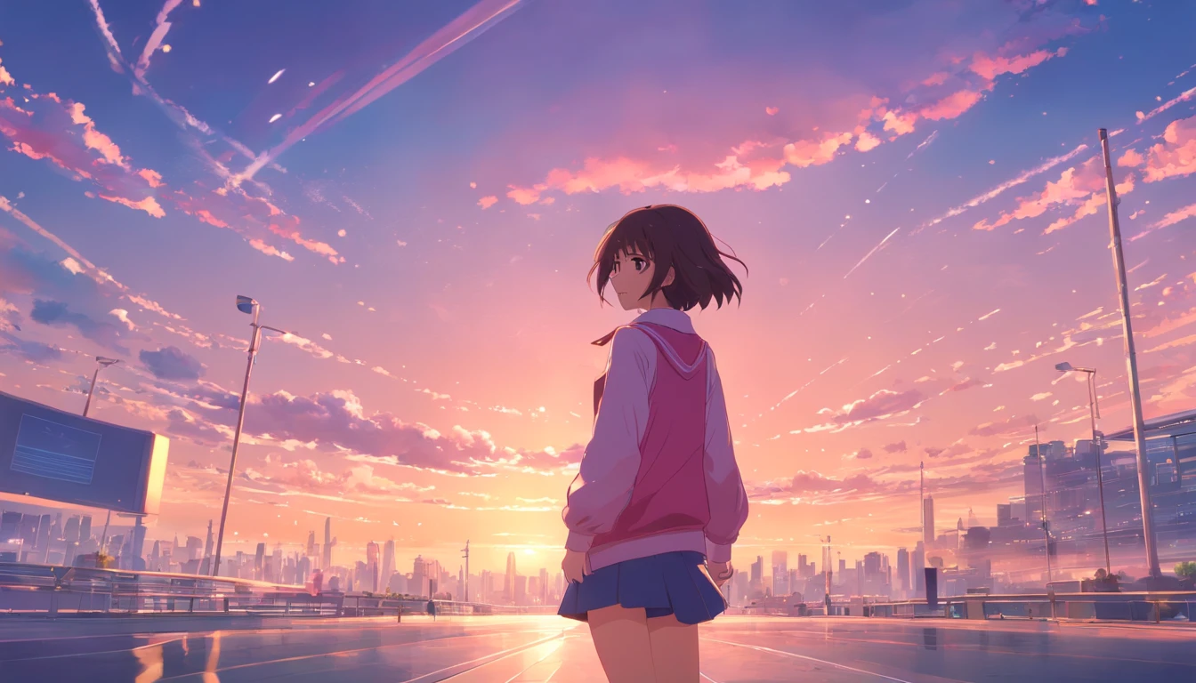 ​masterpiece、top-quality、ultra-detailliert、Singer girl、Fashionable clothes、Her hair is pink and shoulder-length、Clear、altostratus