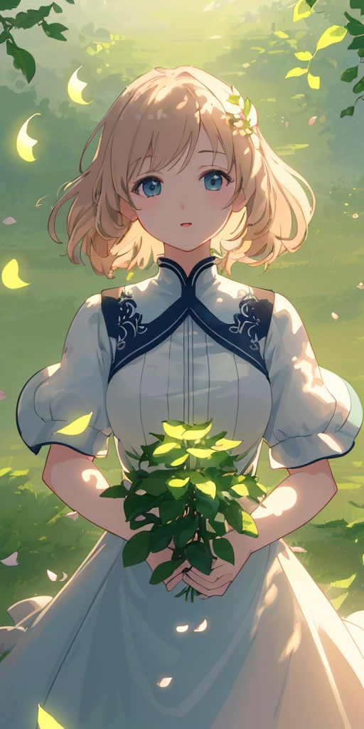 Masterpiece, best quality, (very detailed CG unity 8k wallpaper) (best quality), (best illustration), (best shadows) Nature&#39;s delicate leaves petals of various colors falling in the air light Tracking, super detailed --v6