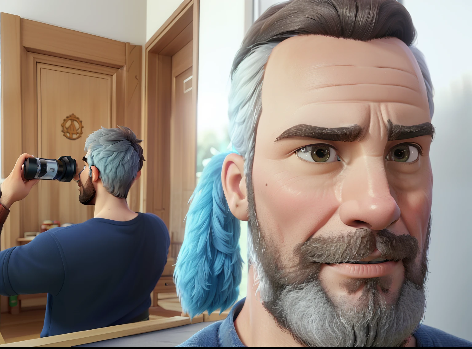 Homem com barba e cabelo grisalho contra o espelho
(best quality,4k,8k,Altas,master part:1.2),ultra-detalhado,(Realistic,fotorrealista,photo-realistic:1.37)
