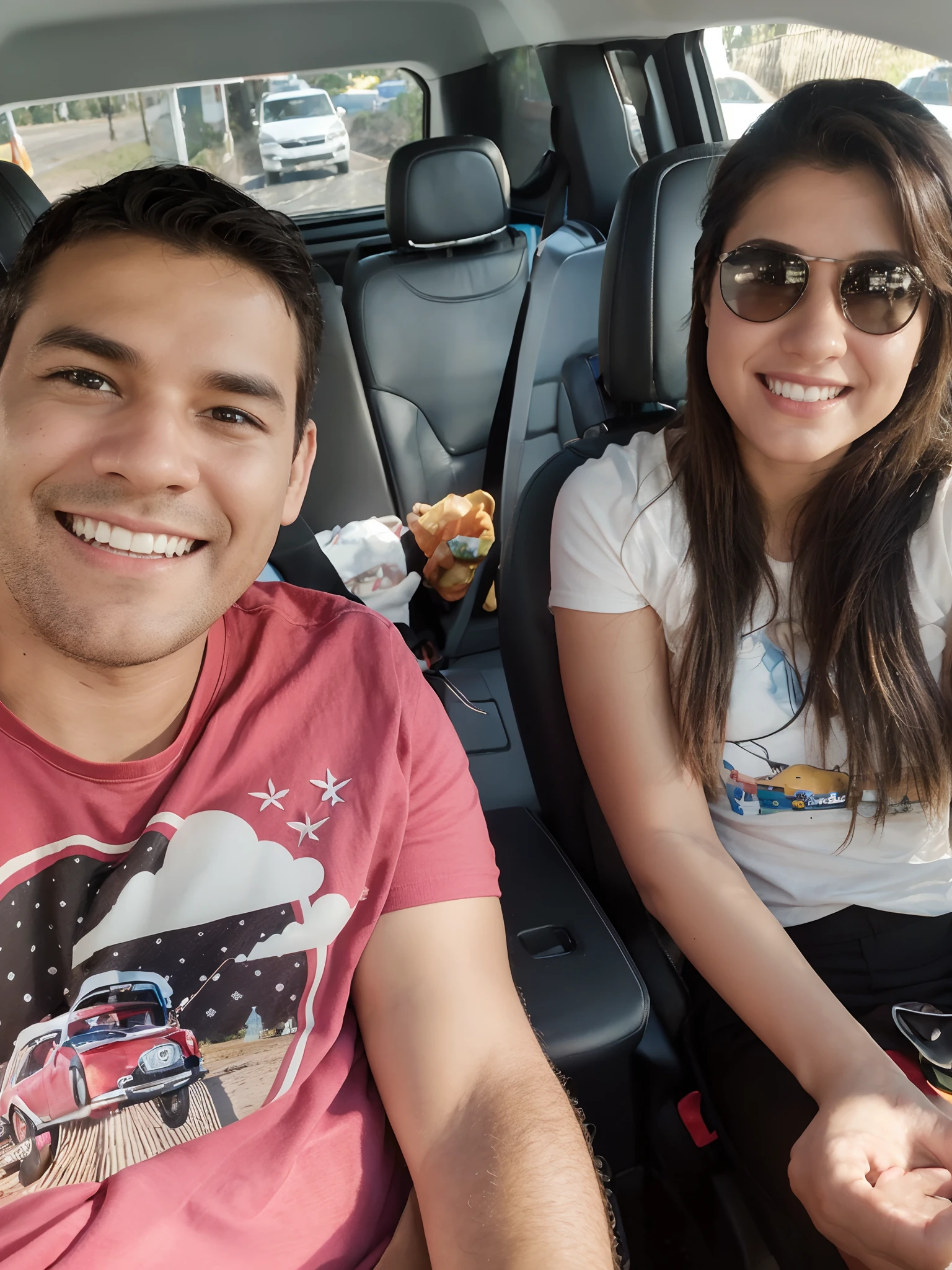 Desenho em estilo 3D da Pixar de um casal no carro, viajando na serra do rio grande do sil, It's Christmas
