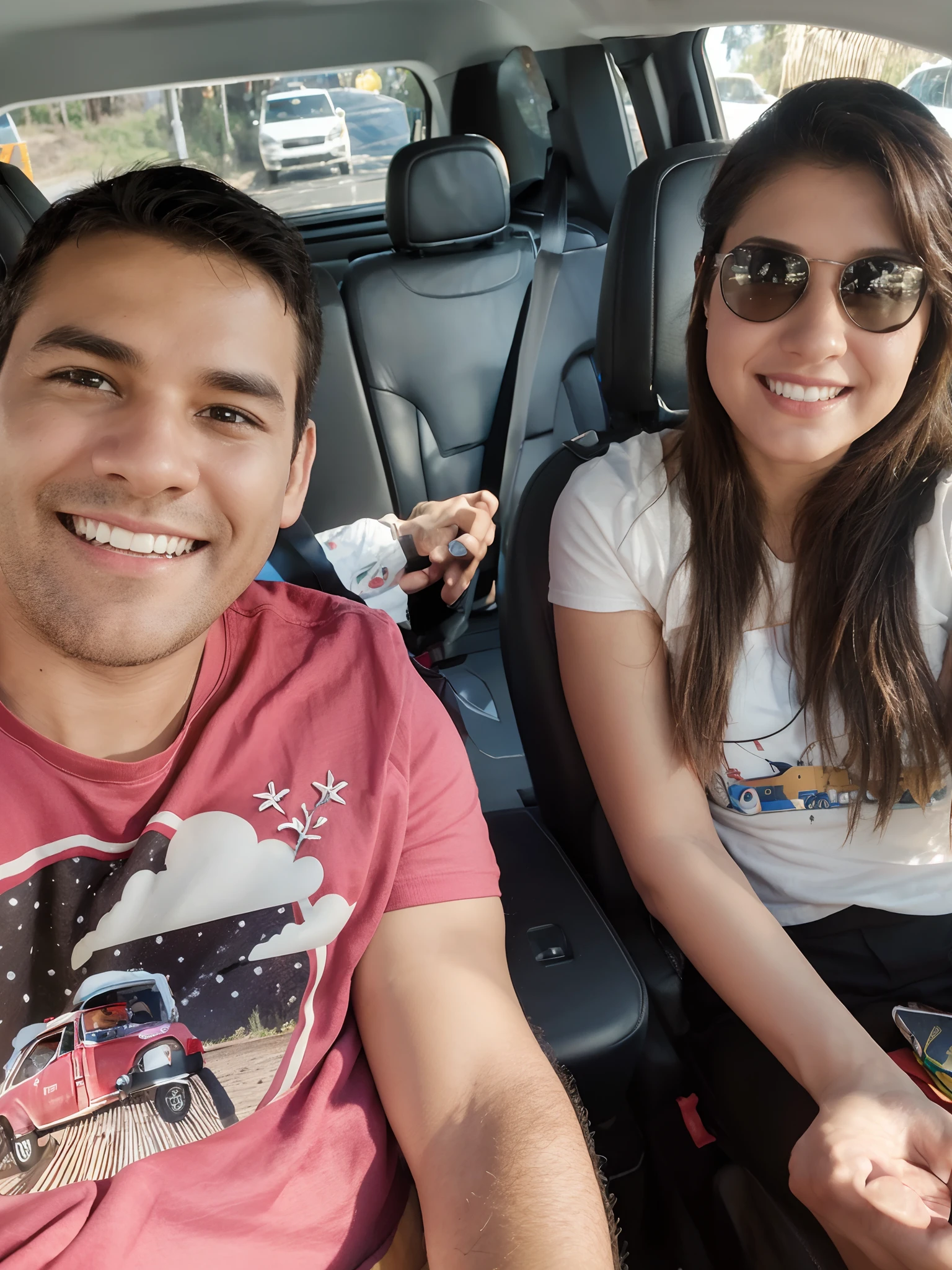 Desenho em estilo 3D da Pixar de um casal no carro, viajando na serra do rio grande do sil, It's Christmas