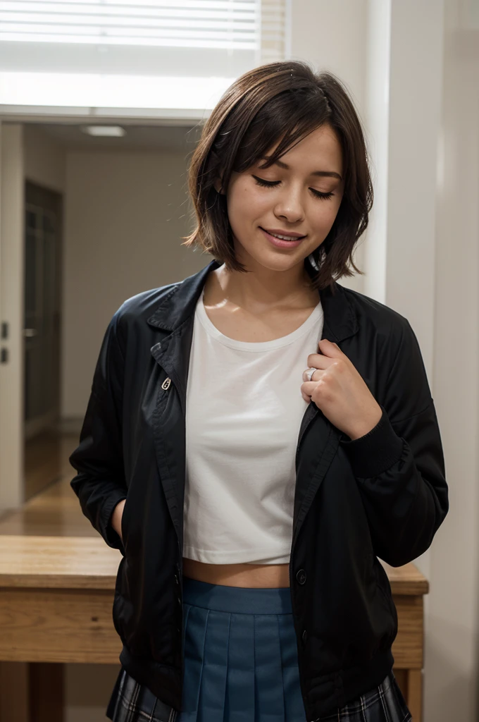 1girl,
black_jacket,
blue_skirt,
blurry,
blurry_background,
blurry_foreground,
calendar_(object),
closed_eyes,
depth_of_field,
figure,
hair_ribbon,
indoors,
jacket,
monitor,
motion_blur,
open_mouth,
photo_(object),
photo_background,
picture_(object),
picture_frame,
pleated_skirt,
poster_(object),
ribbon,
shirt,
short_hair,
skirt,
smile,
television,
white_shirt,
kagerou_(kancolle),
rating:safe,
