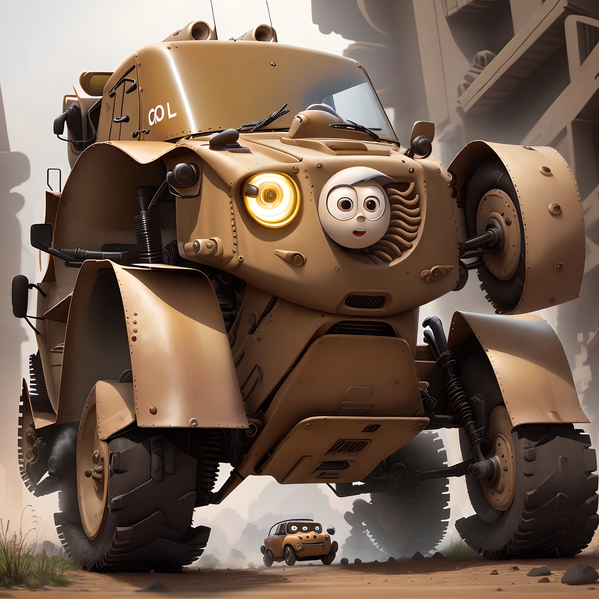 Pixar carros , gol quadrado marrom rebaixado