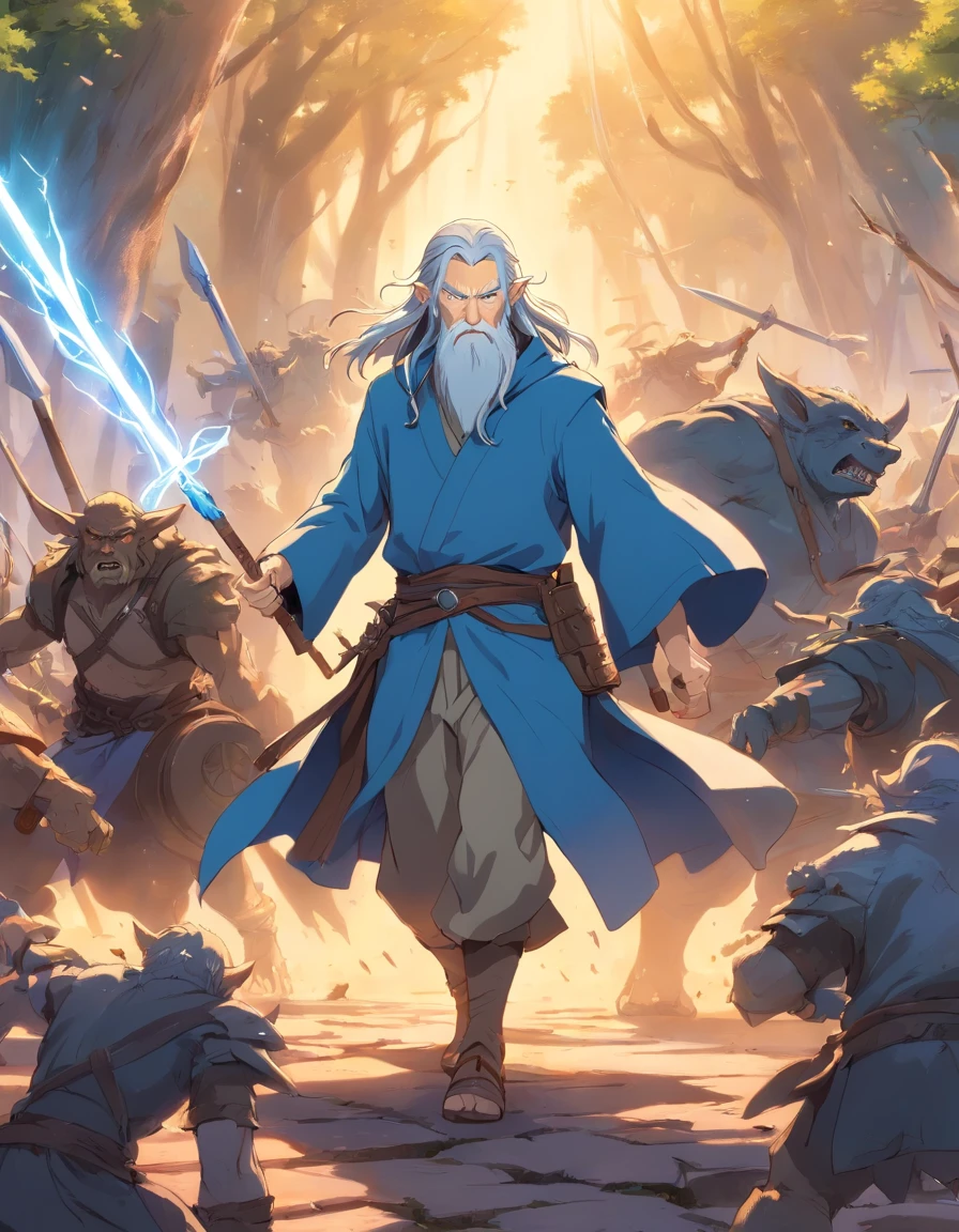 Gandalf in battle with the Orcs