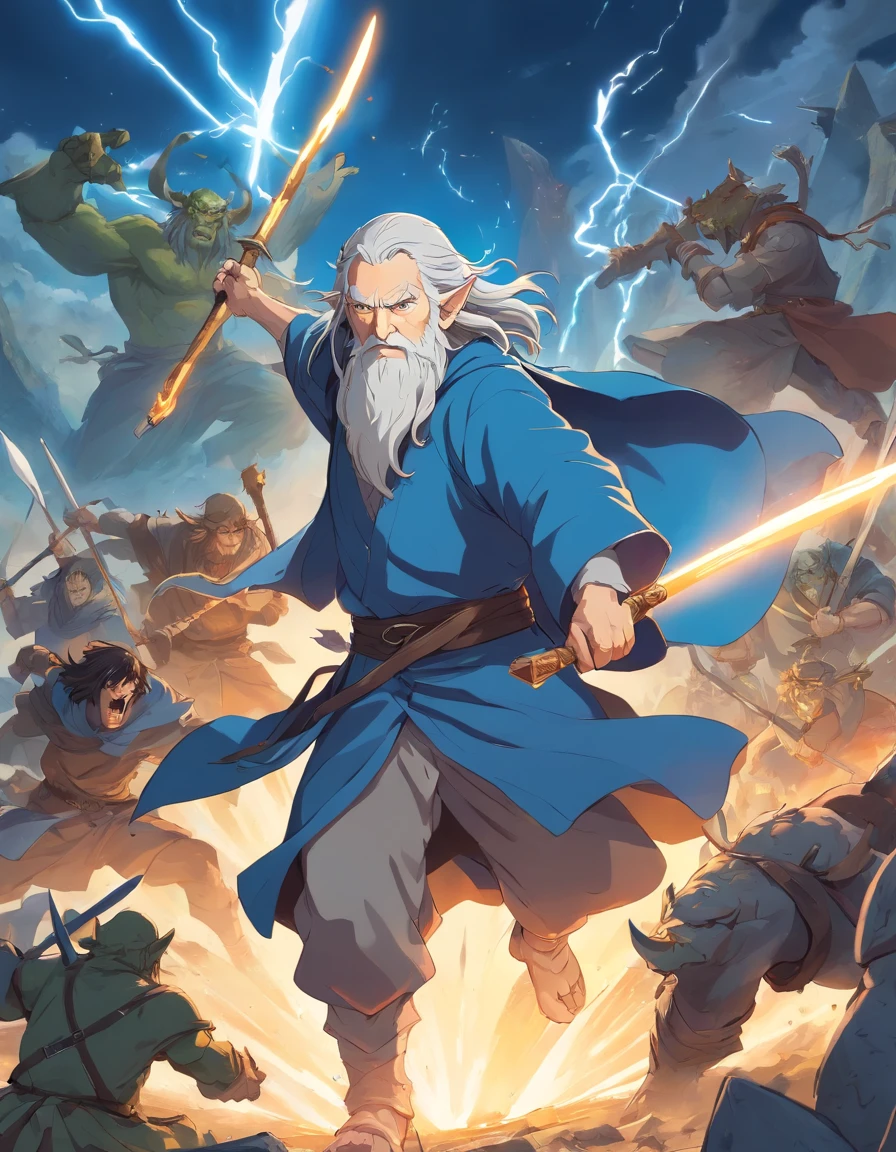 Gandalf in battle with the Orcs