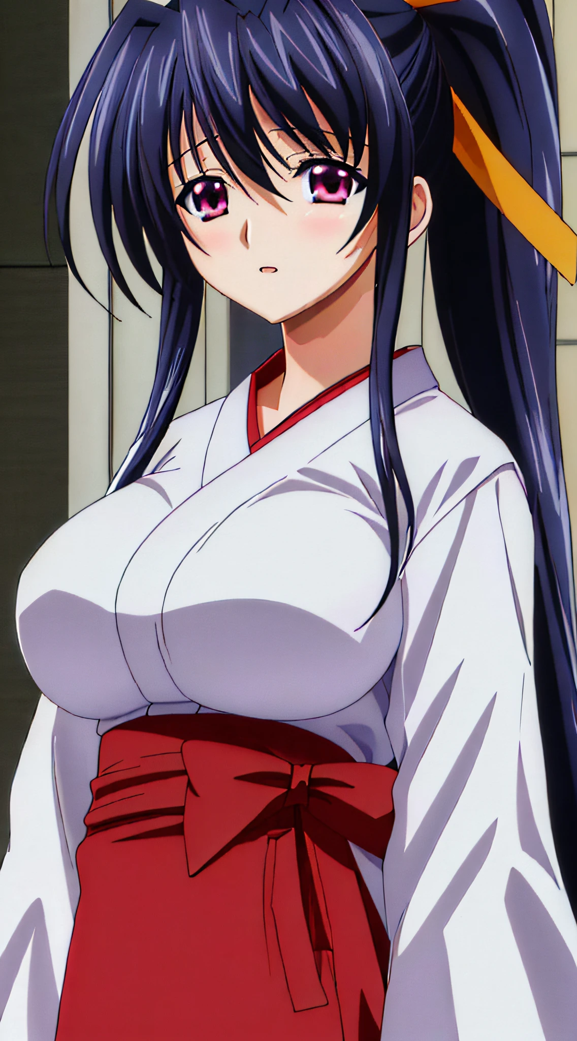 1 Girl, Kurenai, front, large breasts, long black hair, red eyes, shiny skin