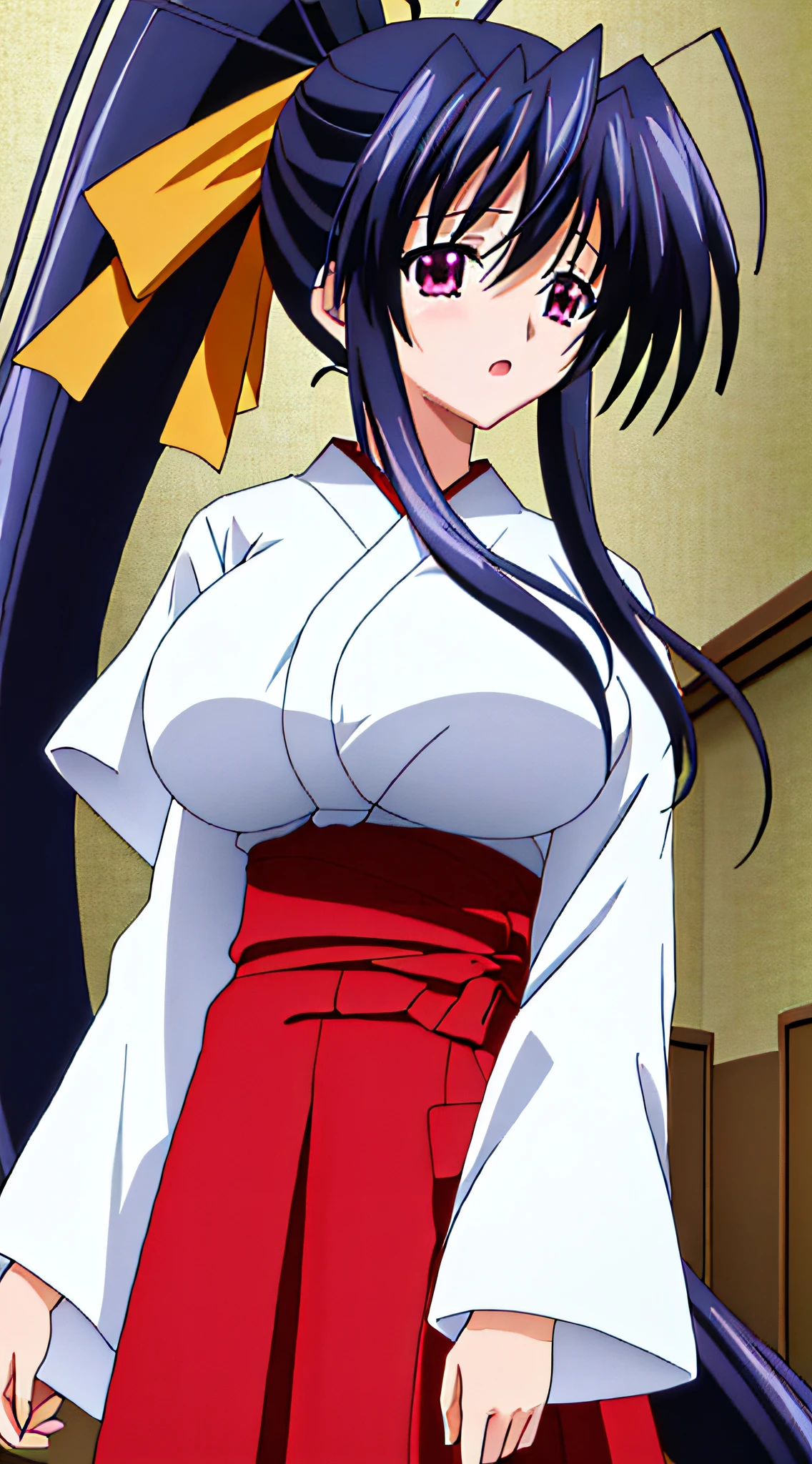 A beautiful 15-year-old pregnant princess from the Sengoku period with long black hair　Gorgeous embroidery, Ultra glossy, She is wearing a shiny red long-sleeved floral layered kimono.... Red kimono jacket　She is forced to embrace an old man in front of her lover.　Intense foreplay　Fluid spurting from her nipples　The old man licks her breasts