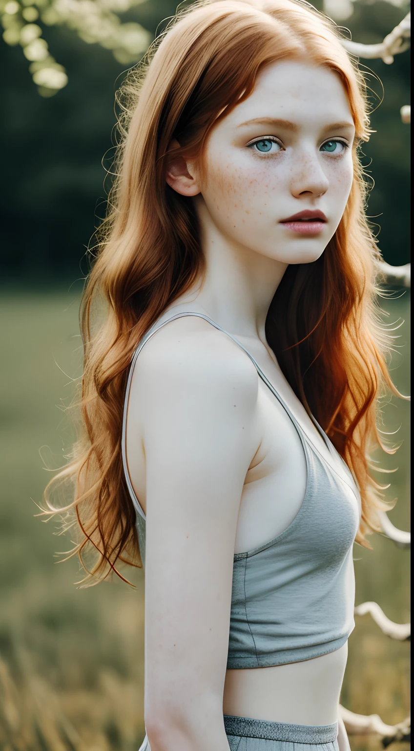 Asian Red Hair Naked - Messy long flowing ginger hair, asian redhead ginger girl (18 years old -  SeaArt AI