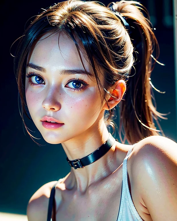1girl , Wrapped ponytail haircut, Petrol choker,bright,
(realistic, photo-realistic:1.37),(8k, RAW photo, best quality, masterpiece:1.2), cute, ultra-detailed,heart-shaped pupils,physically-based rendering, ultra high res, looking at viewer,photorealistic,realistic, solo, photorealistic, best quality,extremely detailed face,extremely detailed eyes and face, super skinny body, full body, complety nude, naked, petite
tiny beautiful detailed eyes,
best quality, masterpiece, portrait, a photography of a beautiful girl, detailed face, pov, (((depth of field))), pale and lustrous skin, (small breasts), neon glow, random background,