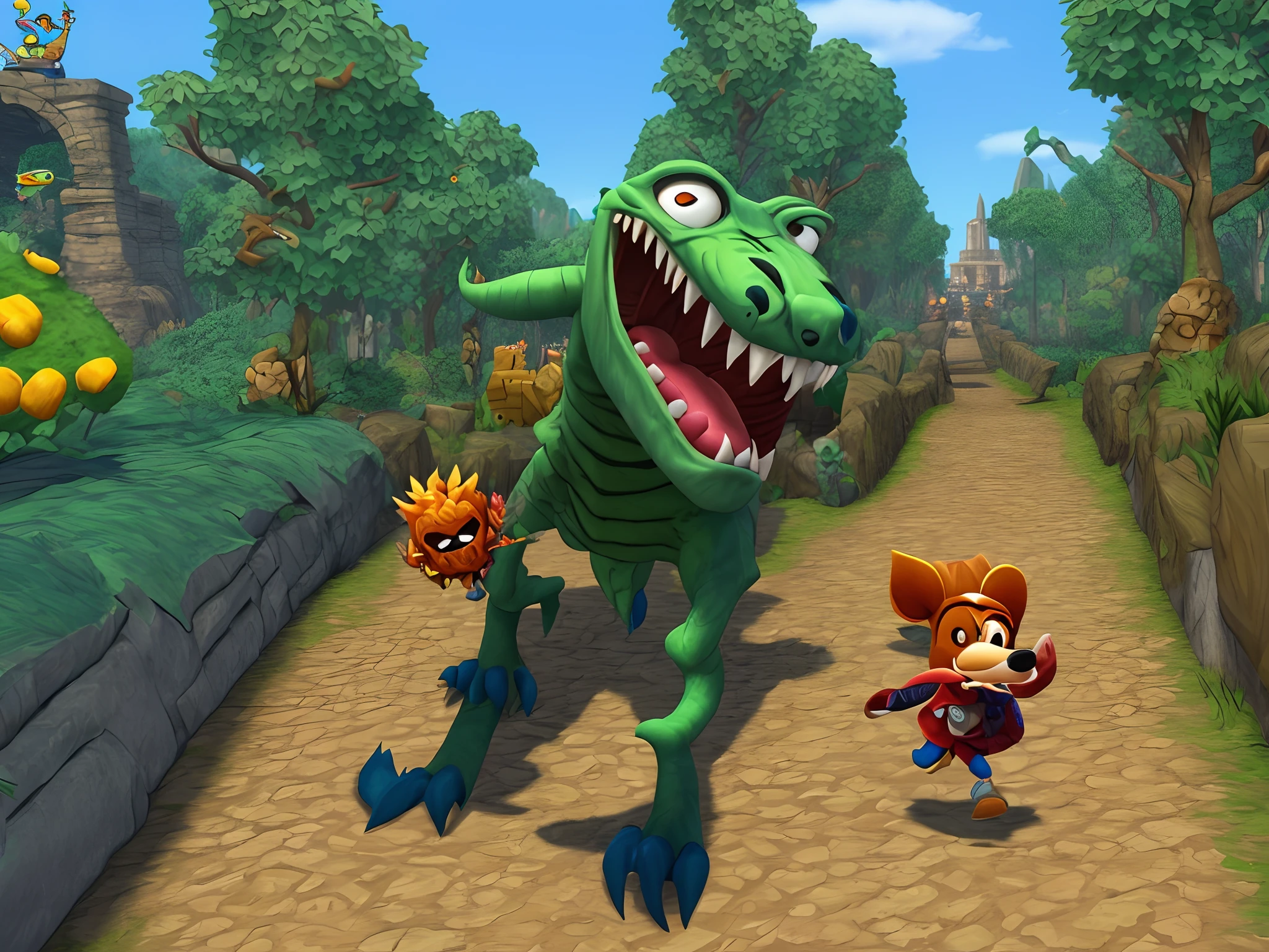 goofy scary temple run monster standing up right