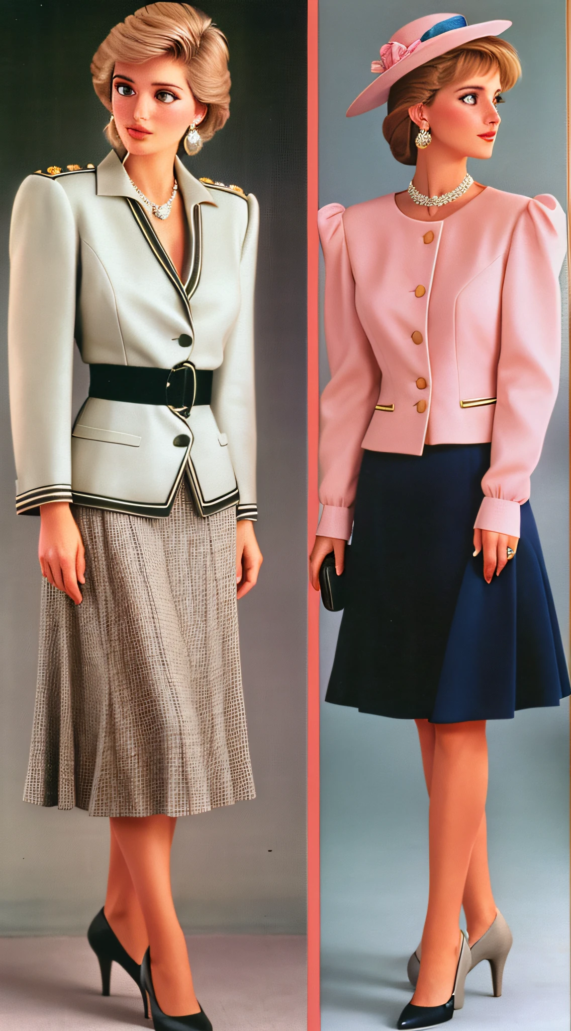 1980s style, Princess Grace's day dresses and skirt suits updated for the late 1980's with influences from Royal Ascot and Princess Diana's royal wardrobe