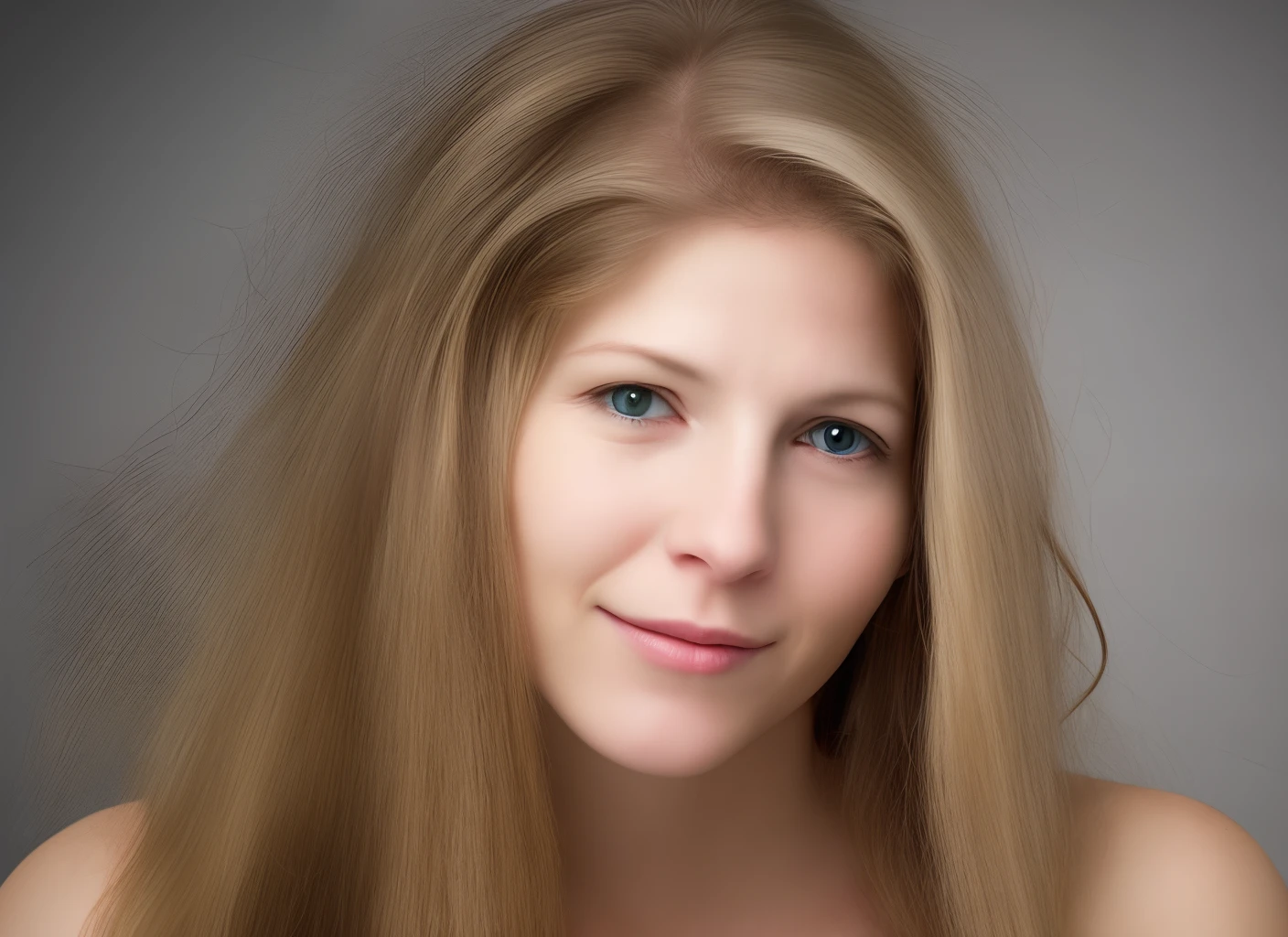 White Woman with shoulder length hair that has half a rats face and half her normal face