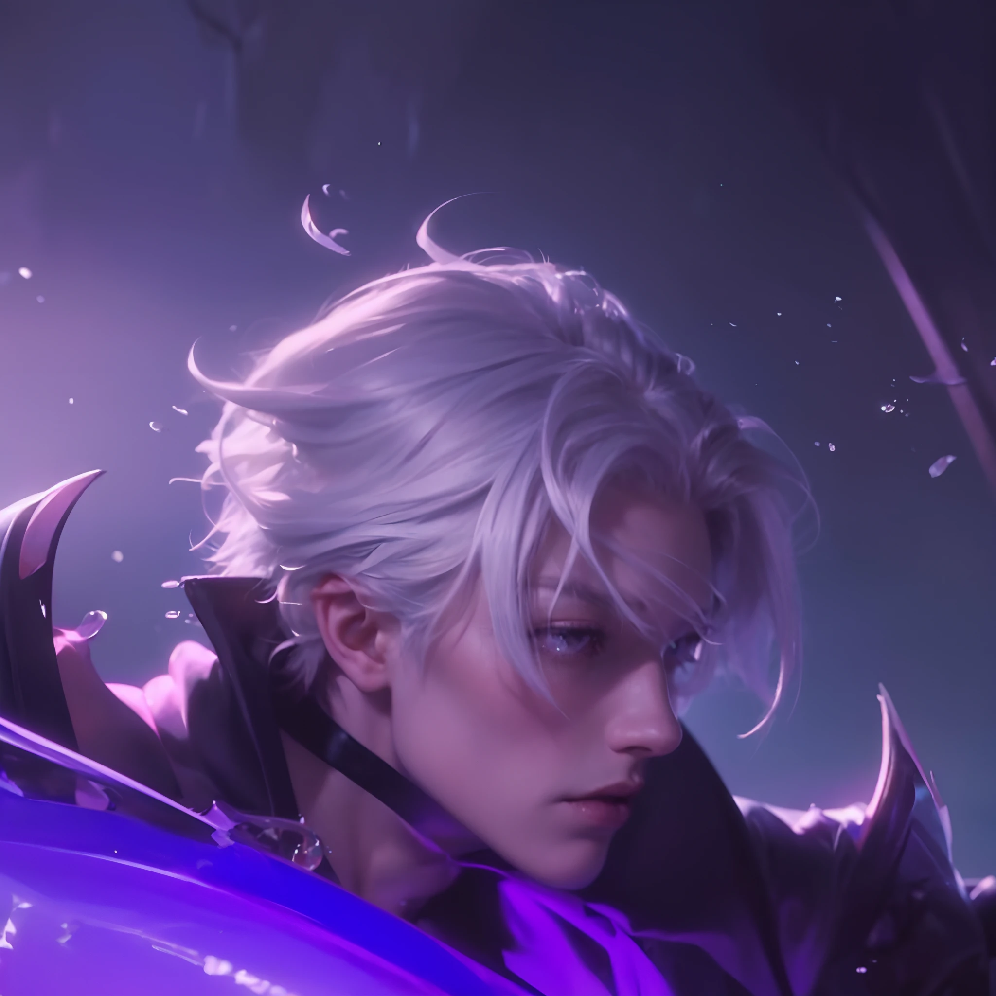(max resolution: 1.2), (Ultra HDTV: 1.2), 8K resolution, Eye and skin details, detailed facial features, , (Sharp focus: 1.2), (Focus focus) facial expressions: 1.2), 1 Guy, Sitting, White hair, Long hair, exposed chest muscles, 8 pack, (shirtless) shirtless, exposed thighs, ((black briefs)), ((( Water, Seawater)))