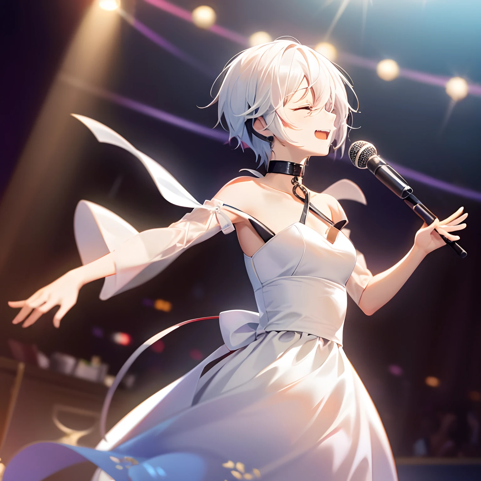 Sing out loud,having fun,exhilarated