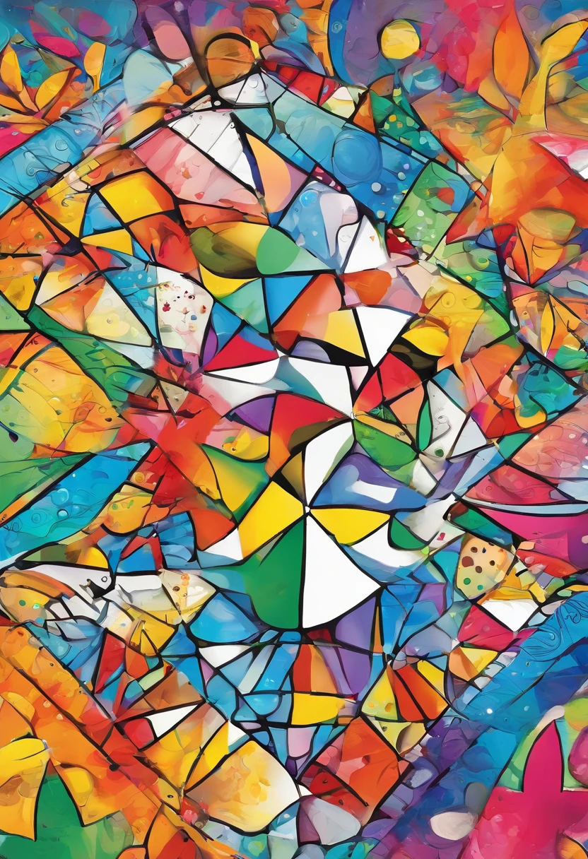 grafismo, diverse and playful geometric figures, Rainbow, romero britto, uma gatinha peluda e charmosa, gata head, juba bem detalhada ((fundo branco)), olhos penetrantes, animal gatinha colorida e alegre, Art Watercolor Painting Oil Paint, abstrato, epic instagram, art-station, toque de estilo splash de tinta colorida+, contorno, hiperdetalhado intricadamente detalhado, genial, detalhes intrincados, tela inicial, cores complementares, conceito realista abstrato romero britto de arte, 8K, obra-prima do deviantart, oil-painting, pinceladas pesadas, pingos de tinta, artes de salpicos.