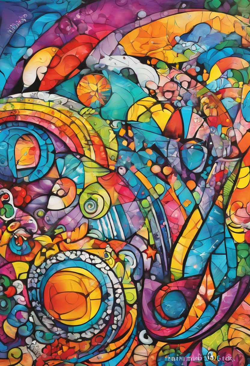 grafismo, diverse and playful geometric figures, Rainbow, romero britto, uma floresta, animais head, juba bem detalhada ((fundo branco)), olhos penetrantes, animais selvagens colorida e alegre, Art Watercolor Painting Oil Paint, abstrato, epic instagram, art-station, toque de estilo splash de tinta colorida+, contorno, hiperdetalhado intricadamente detalhado, genial, detalhes intrincados, tela inicial, cores complementares, conceito realista abstrato romero britto de arte, 8K, obra-prima do deviantart, oil-painting, pinceladas pesadas, pingos de tinta, artes de salpicos.