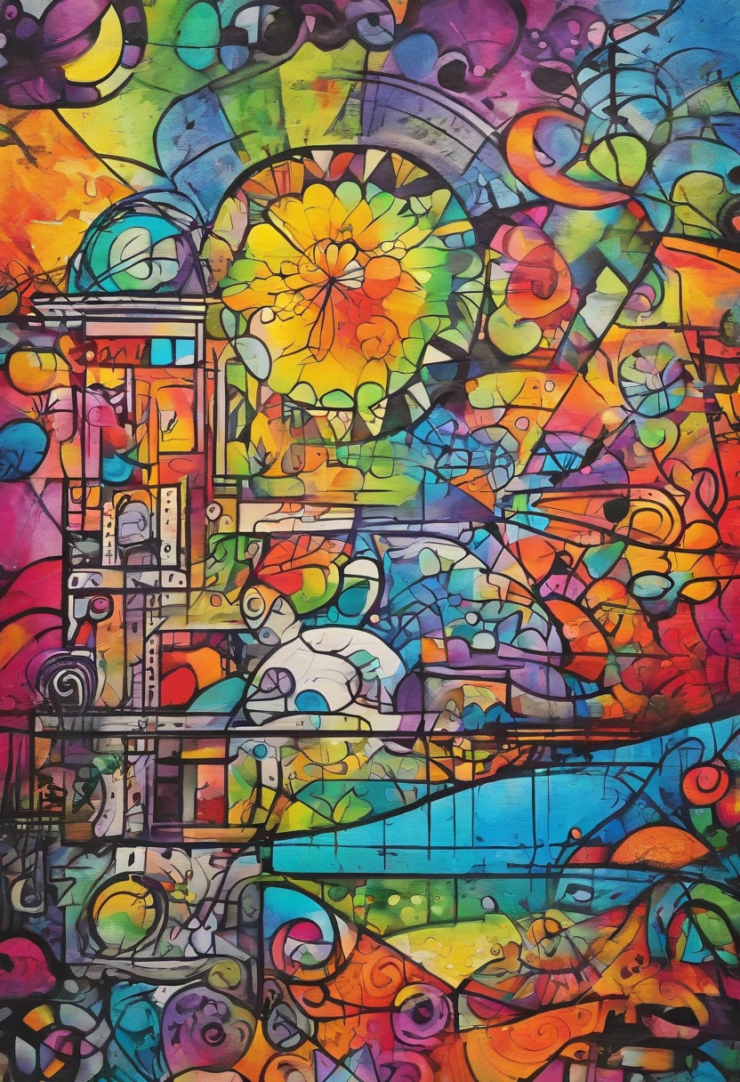 grafismo, diverse and playful geometric figures, Rainbow, romero britto, uma floresta, animais head, juba bem detalhada ((fundo branco)), olhos penetrantes, animais selvagens colorida e alegre, Art Watercolor Painting Oil Paint, abstrato, epic instagram, art-station, toque de estilo splash de tinta colorida+, contorno, hiperdetalhado intricadamente detalhado, genial, detalhes intrincados, tela inicial, cores complementares, conceito realista abstrato romero britto de arte, 8K, obra-prima do deviantart, oil-painting, pinceladas pesadas, pingos de tinta, artes de salpicos.