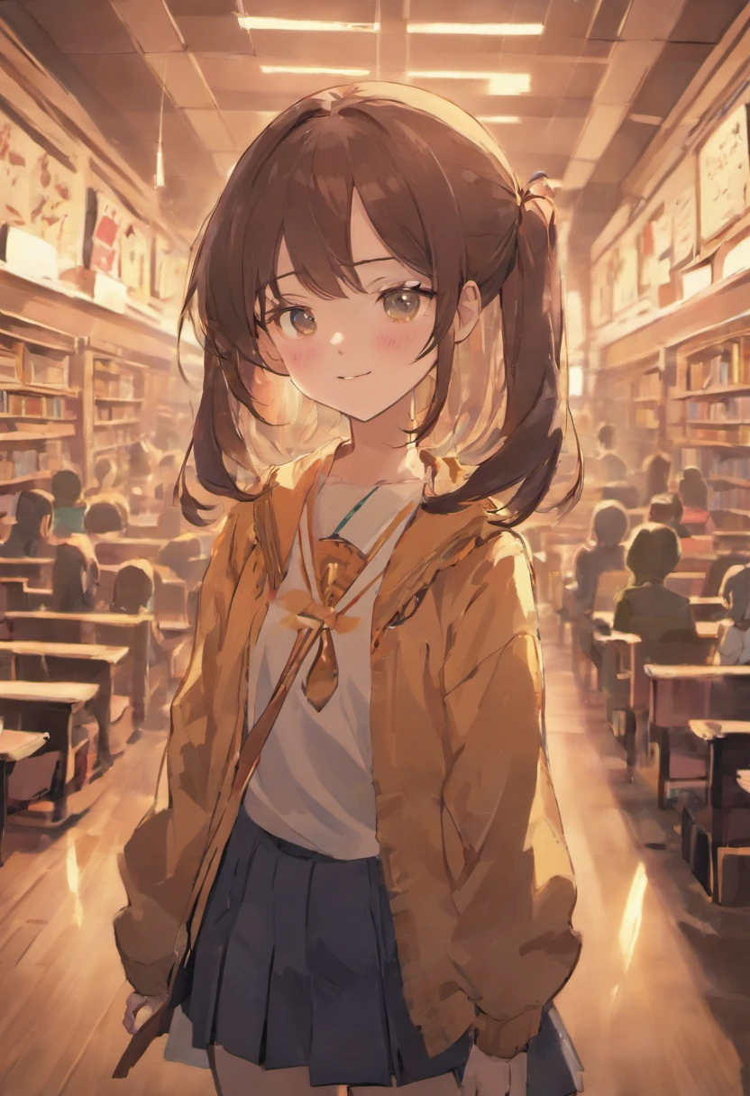 Brunette girl Classroom Sixteele
