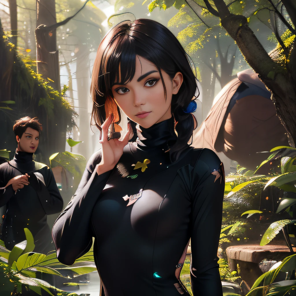 (Extremely detailed 8k wallpaper:2), (photo:2), (soigne Beautiful girl:2), (gives a lecture to friends:2), detailed (Face and eyes), (hyper realistic:1), (highly detailed:1), (epic realistic:1), rim light, (maximum details:1), cozy, (fullbody:1), (looking at viewer:2), (Woman's Attractive Qualities:2), (Attractive Woman:2), (Attractive:2), Smile, Intelligence, Empathy, Gracefulness, Sense of Style, Fitness, Grooming, Optimism, (Sensitivity:2), Sincerity, Romantic Gestures, Playfulness, Fashion Sense, (Sensuality:2), Charm, Modesty, Thoughtfulness, (Femininity:1), Flirtatiousness, Warmth, (Physical attractiveness:2), A beautiful smile, A love of life, strength and power, vulnerability, curiosity, wonder, love, (nature background:2), kawaii, waifu, Beautiful breasts, (attractive body:2), (Beautiful body:2), Beautiful pose, attractive pose, (spread legs:1.0), hot pose, provocative pose, (demi-season black clothes:1), (Beautiful black clothes:1), (classic black clothes:2), (elegant black clothes:2), (European clothes:2), (black turtleneck:2), detailed clothes