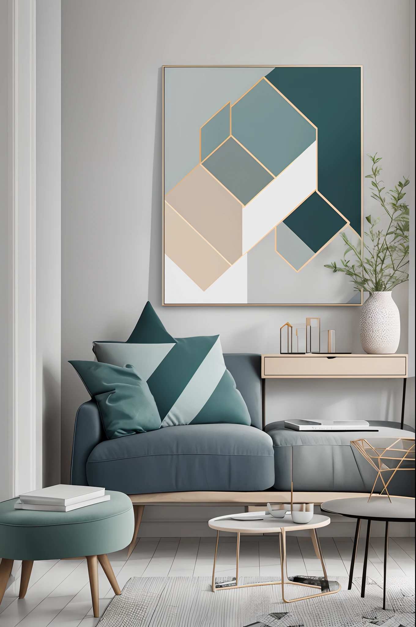 Pastel Bubbles Geometric Canvas Prints Nordic Minimalist Wall Art For Living Room Modern Office Décor --auto --s2