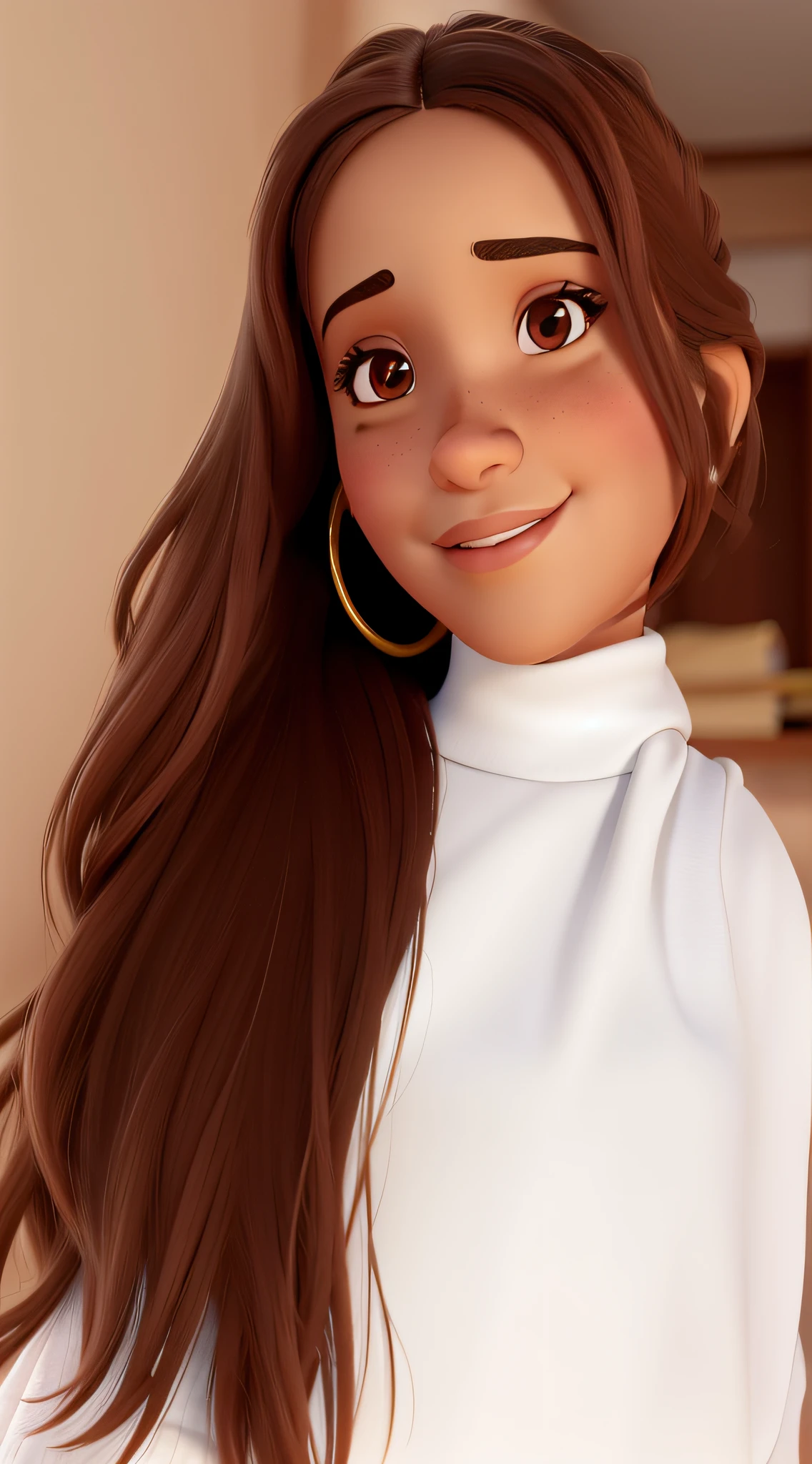 Uma mulher morena juiza de direito usando uma toga estilo pixar, maior qualidade, melhor qualidade