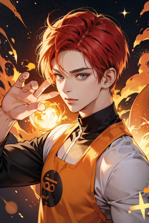 anime style; 3d; glitter; human Charmander from pokemon