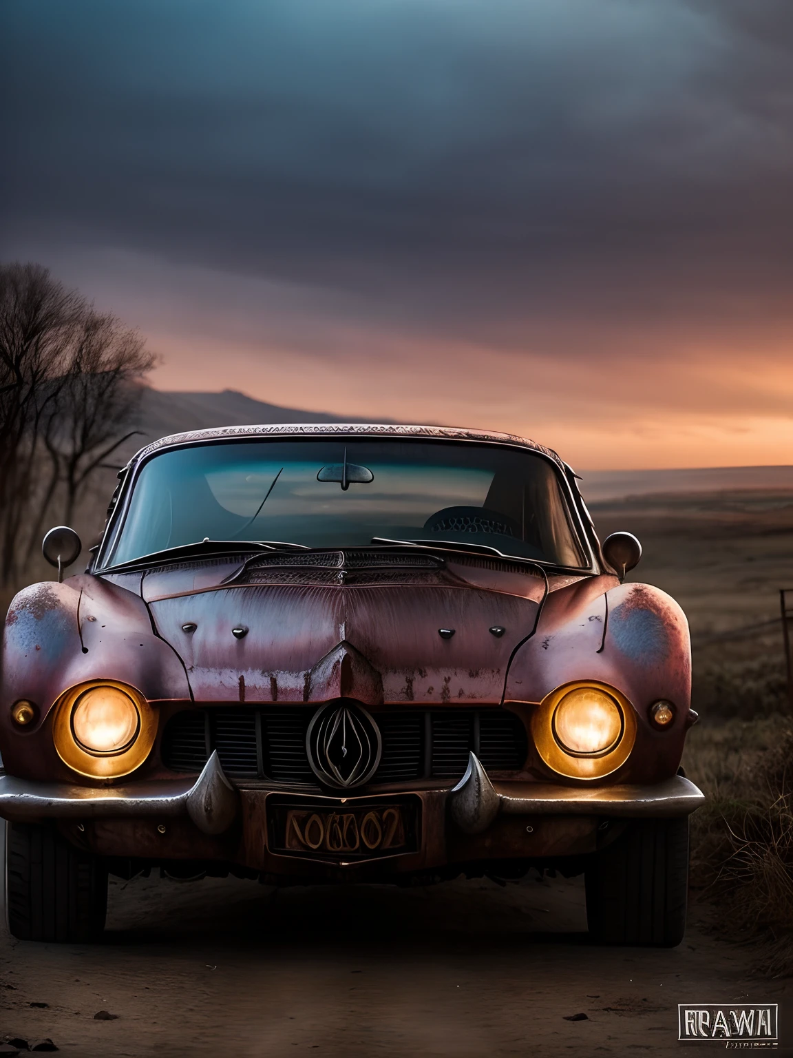 (extremely high quality, 4k, master part, Amazing details:1.1), Standing, Post-apocalyptic background at dawn, wearing gothic clothes  ,Middle breast, profundidade de campo rasa, E671, Lente 50mm F/2.0, ((Prometeu)), Pirataria, Tatuagens, olhos vermelhos brilhantes da cobra, (escalas realistas, textura detalhada das escalas:1.2),pulseira cravejada, ((fotorrealista) (Foto RAW)), (On the last day in Eath), irritado, sorriso maligno, ((Gothic car))