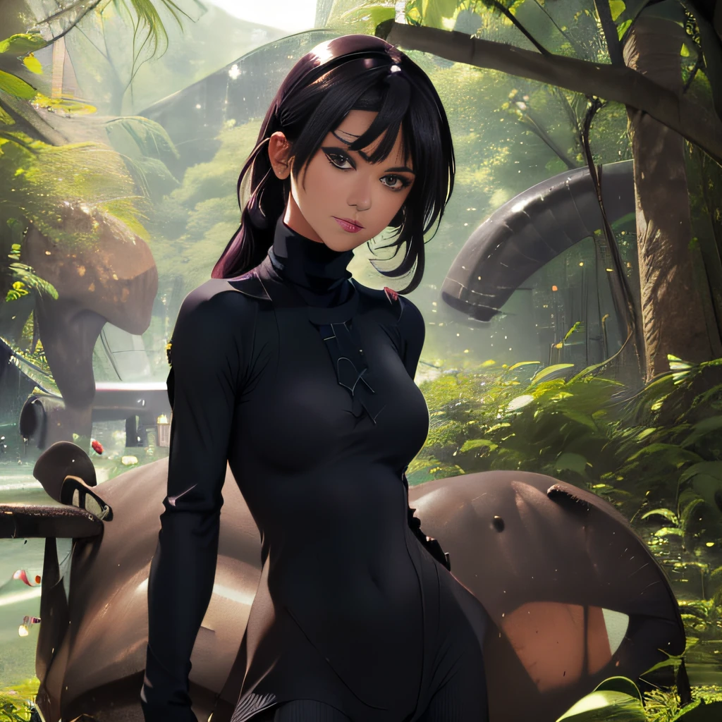 (Extremely detailed 8k wallpaper), (sfw:2), (photo:2), (dressed girl:2), (soigne sexy girl:2), (hyper realistic:1), (highly detailed:1), (epic realistic:1), rim light, (maximum details:1), cozy, (fullbody:1), (looking at viewer:2), (Woman's Attractive Qualities:2), (Attractive Woman:2), (Attractive:2), Smile, Intelligence, Empathy, Gracefulness, Sense of Style, Fitness, Grooming, Optimism, (Sensitivity:2), Sincerity, Romantic Gestures, Playfulness, Fashion Sense, (Sensuality:2), Charm, Modesty, Thoughtfulness, (Femininity:1), Flirtatiousness, Warmth, (Physical attractiveness:2), A beautiful smile, A love of life, strength and power, vulnerability, curiosity, wonder, love, (nature background:2), kawaii, waifu, sexy breasts, (attractive body:2), (sexy body:2), sexy pose, attractive pose, (spread legs:1.0), hot pose, provocative pose, dark gray clothes,