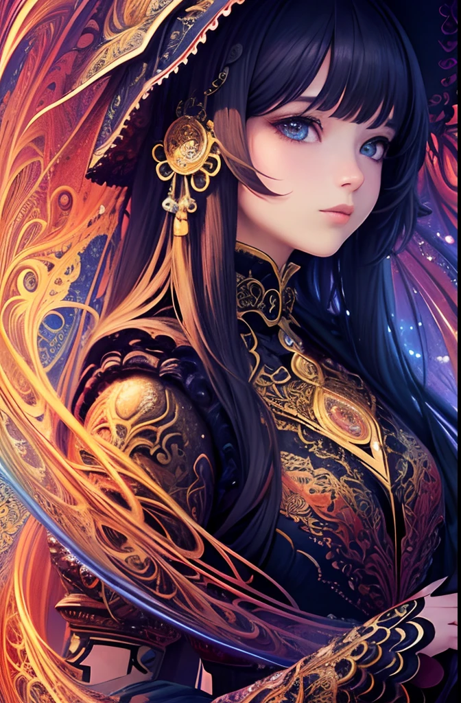(masterpiece, top quality, best quality, official art, beautiful and aesthetic:1.2), (1girl), extreme detailed,(fractal art:1.3),colorful,highest detailed
