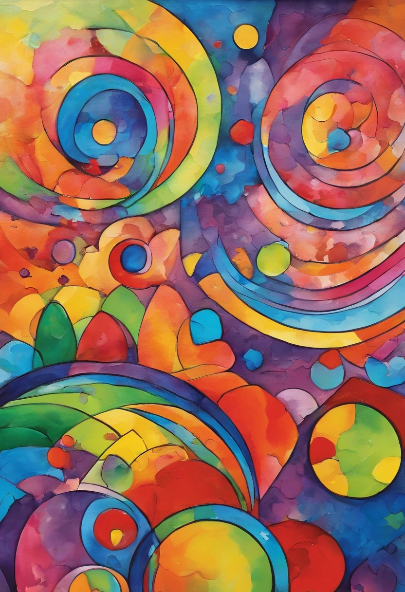 grafismo, diverse and playful geometric figures, Rainbow, romero britto, The thought slipping through your fingers and the confusion of memory ((fundo branco e preto)), contrastes exacerbados, olhos penetrantes, colorida e alegre, Dull and sad, Art Watercolor Painting Oil Paint, abstrato, epic instagram, art-station, toque de estilo splash de tinta colorida+, contorno, hiperdetalhado intricadamente detalhado, genial, detalhes intrincados, tela inicial, cores complementares, conceito realista abstrato romero britto de arte, 8K, obra-prima do deviantart, oil-painting, pinceladas pesadas, pingos de tinta, artes de salpicos.