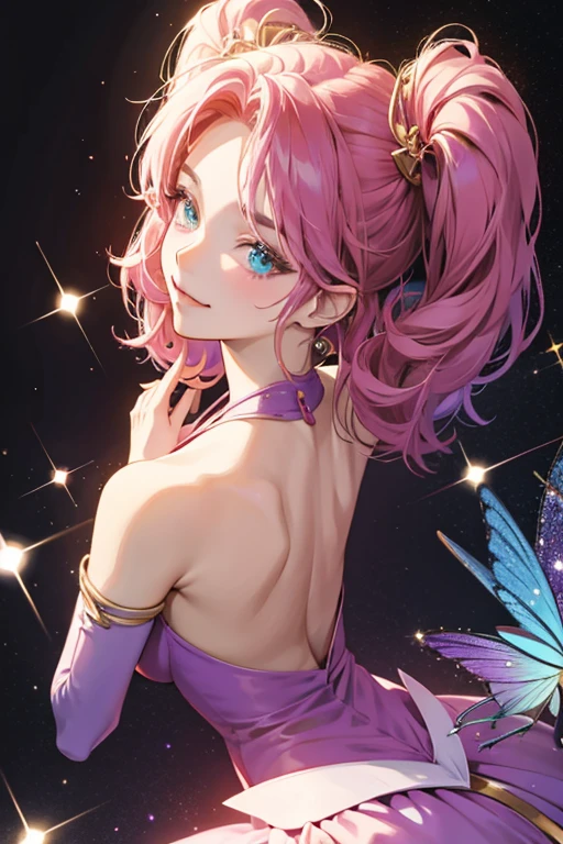 anime style; 3d; glitter; human Butterfree from pokemon